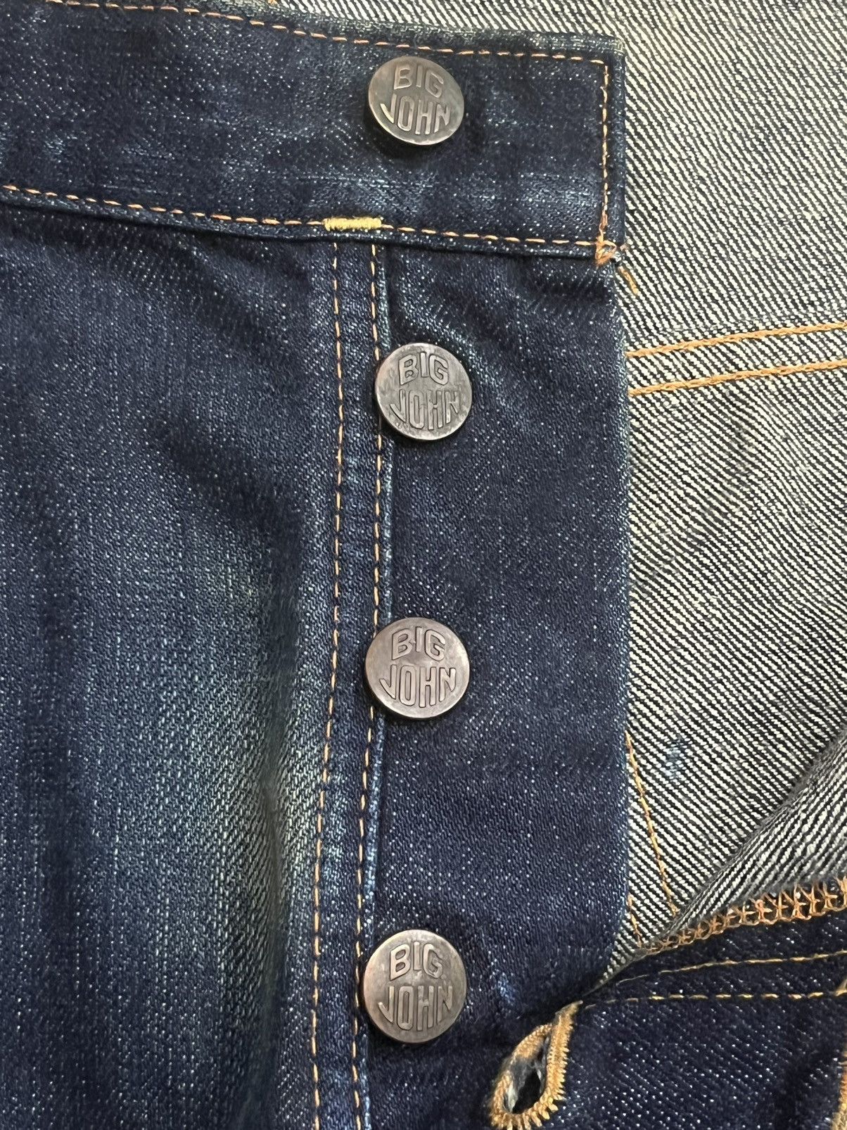 Sugar Cane ⚡️Selvedge⚡️Big John X Takeo Kikuchi Navy Blue Washed Raw Jean Size US 34 / EU 50 - 6 Thumbnail