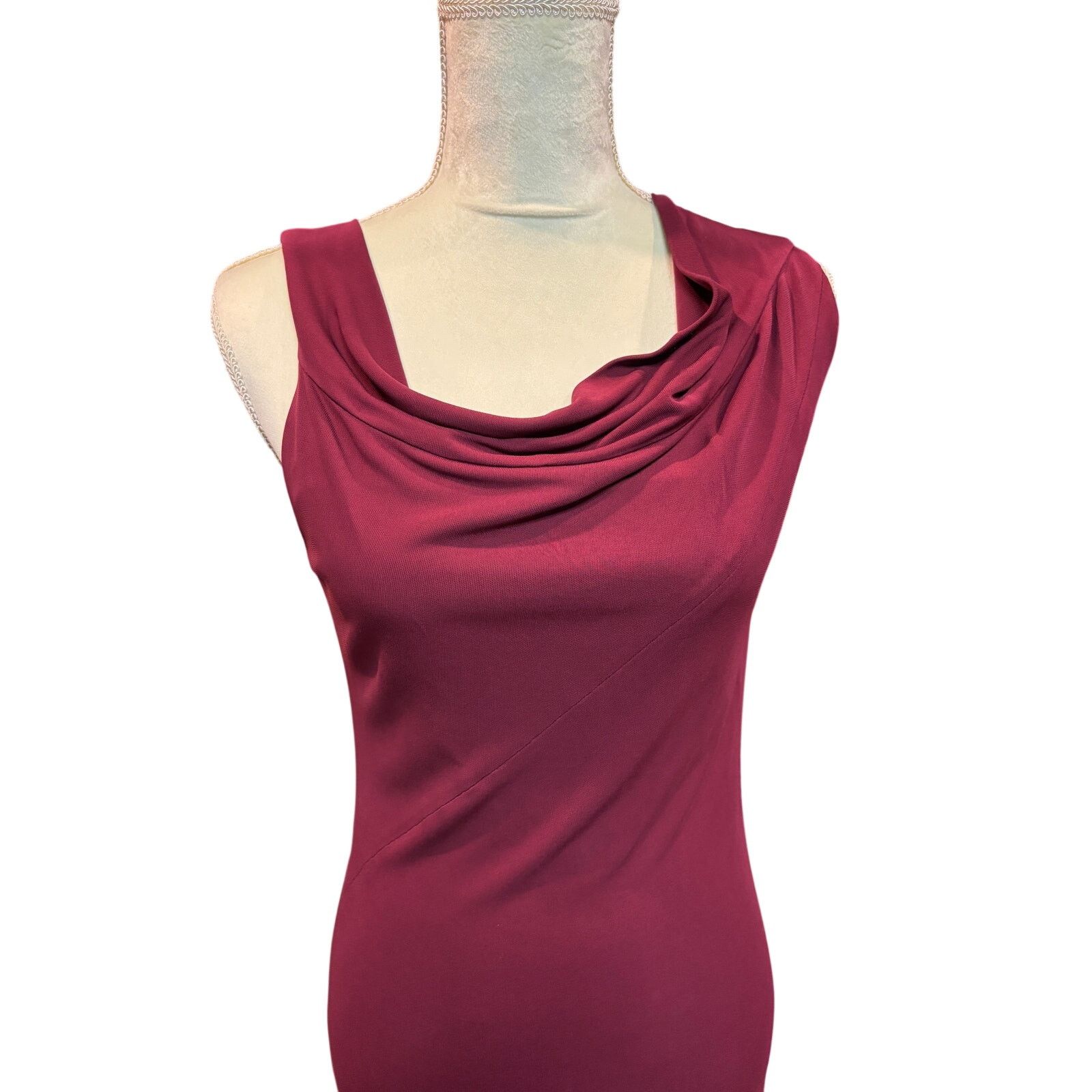 Narciso Rodriguez Narciso Rodriguez Burgundy Midi Dress Size 44 Size M / US 6-8 / IT 42-44 - 6 Thumbnail