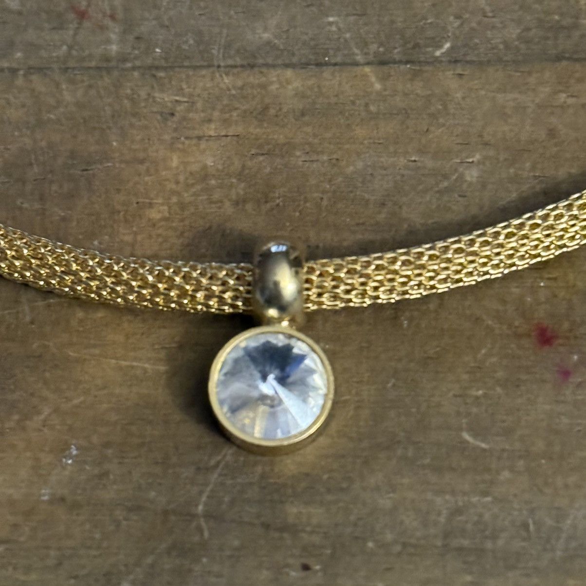 Other Gold tone crystal pendant mesh chain necklace/earrings set Size ONE SIZE - 5 Thumbnail