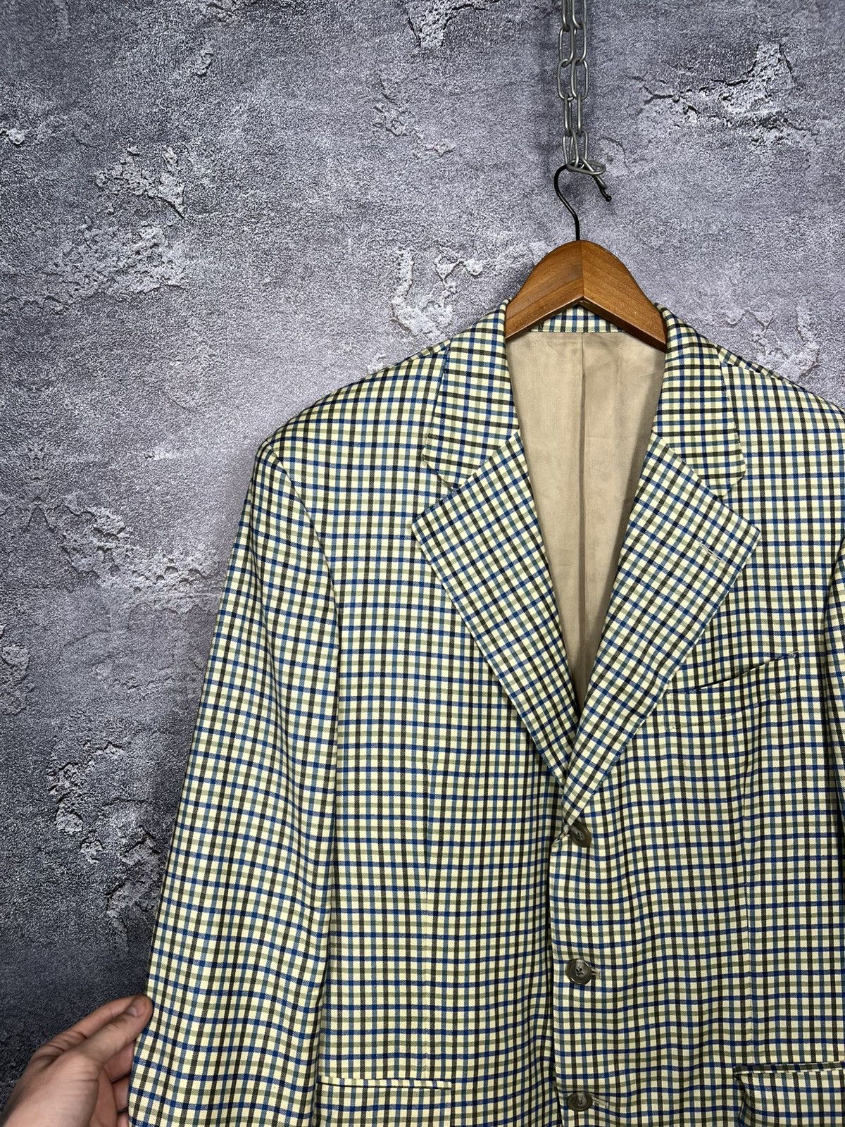 Ermenegildo Zegna Vintage Ermenegildo Zegna Super 100s Wool Checkered Blazer Size 52R - 2 Thumbnail