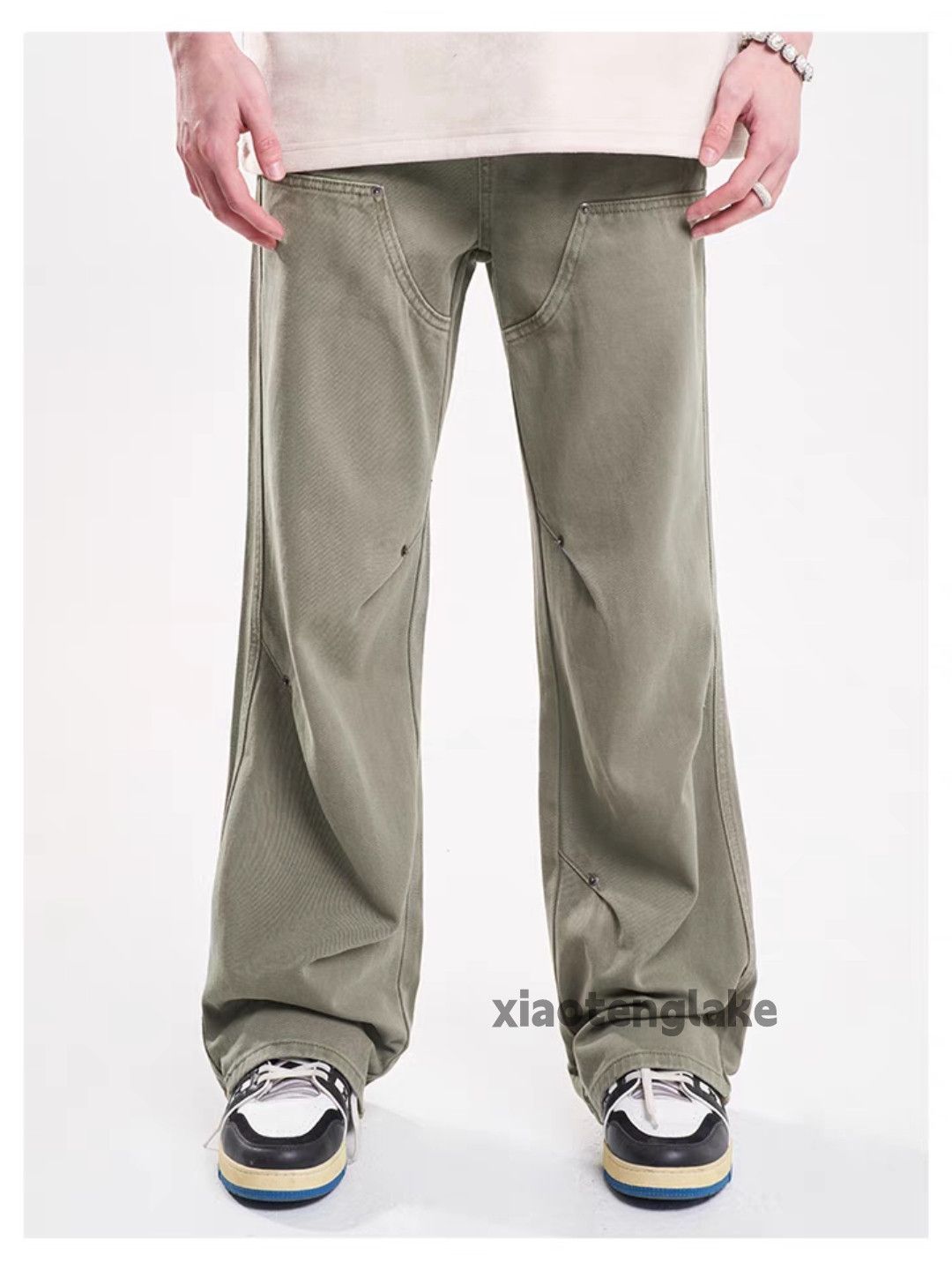 Designer × Japanese Brand × Vintage Utility skate hiphop pleated work baggy carpenter pants Size US 32 / EU 48 - 4 Thumbnail