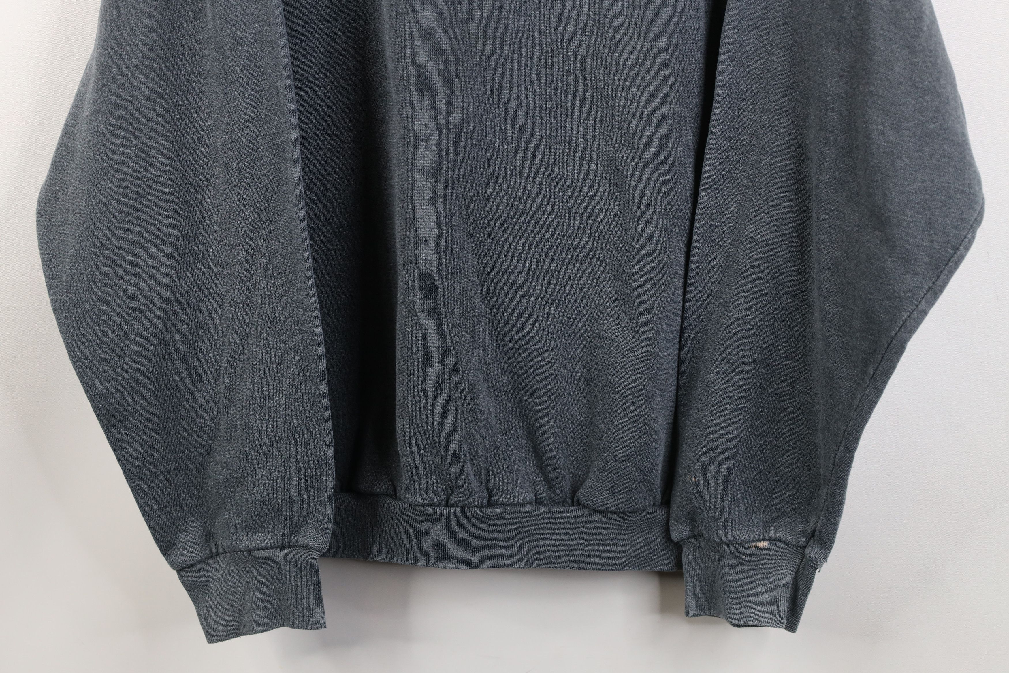 Vintage Vintage 90s Streetwear Blank Crewneck Sweatshirt Gray USA Size L / US 10 / IT 46 - 3 Thumbnail
