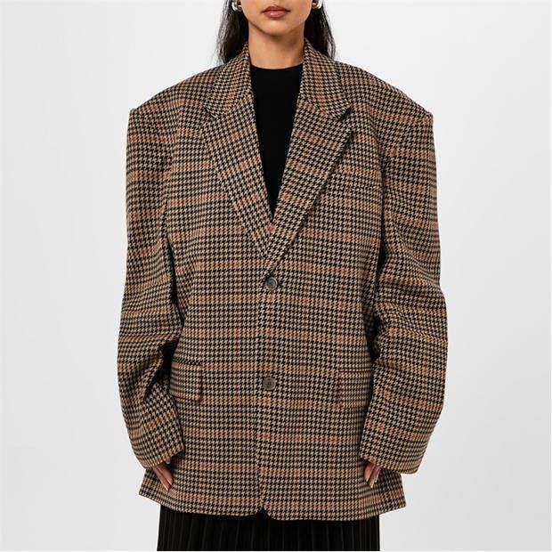Balenciaga o1g2r1mq0924 Blazer in Brown & Black Size S / US 4 / IT 40 - 2 Thumbnail