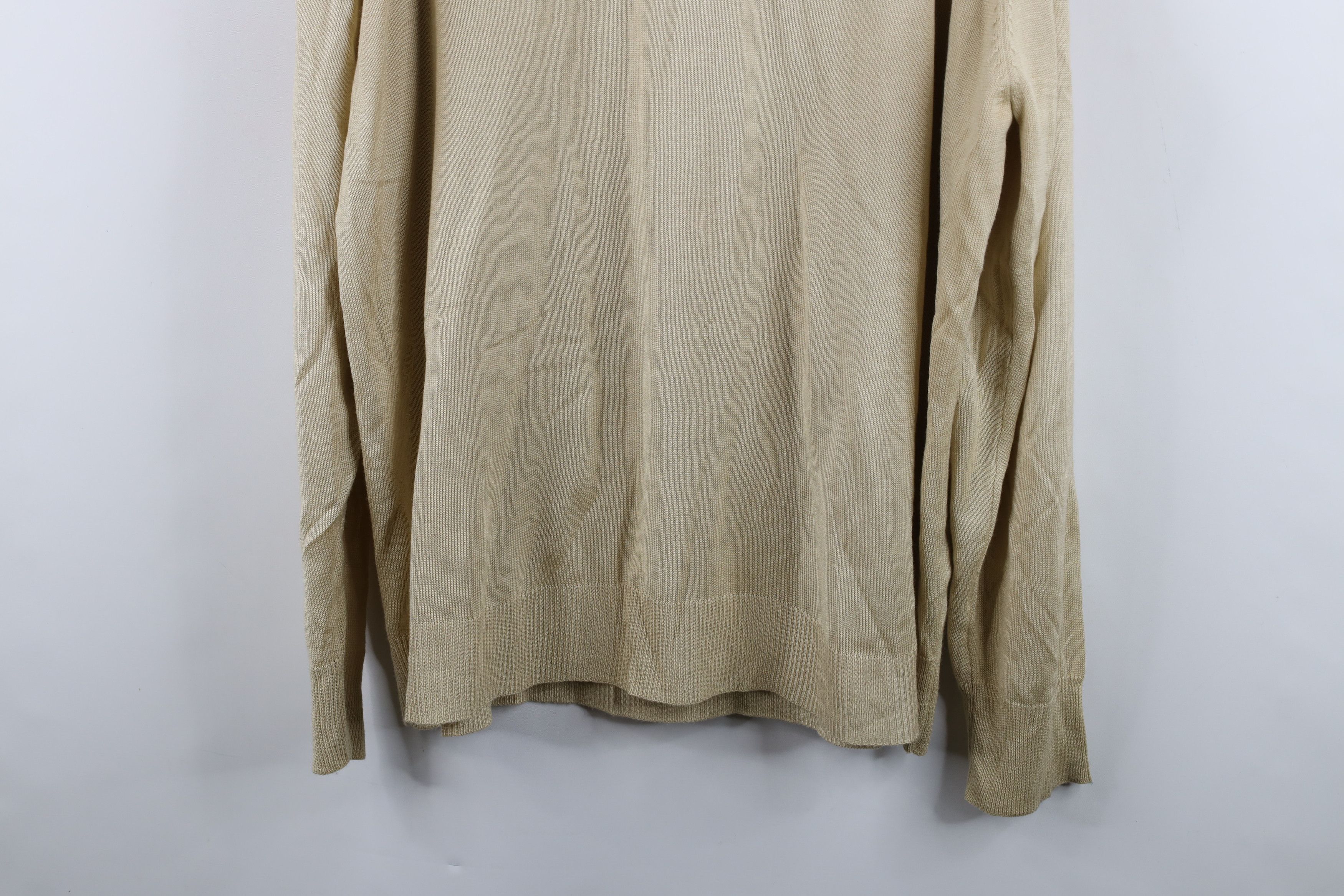 Eddie Bauer Vintage 90s Eddie Bauer Cotton Knit V-Neck Sweater Gold Size US XL / EU 56 / 4 - 3 Thumbnail