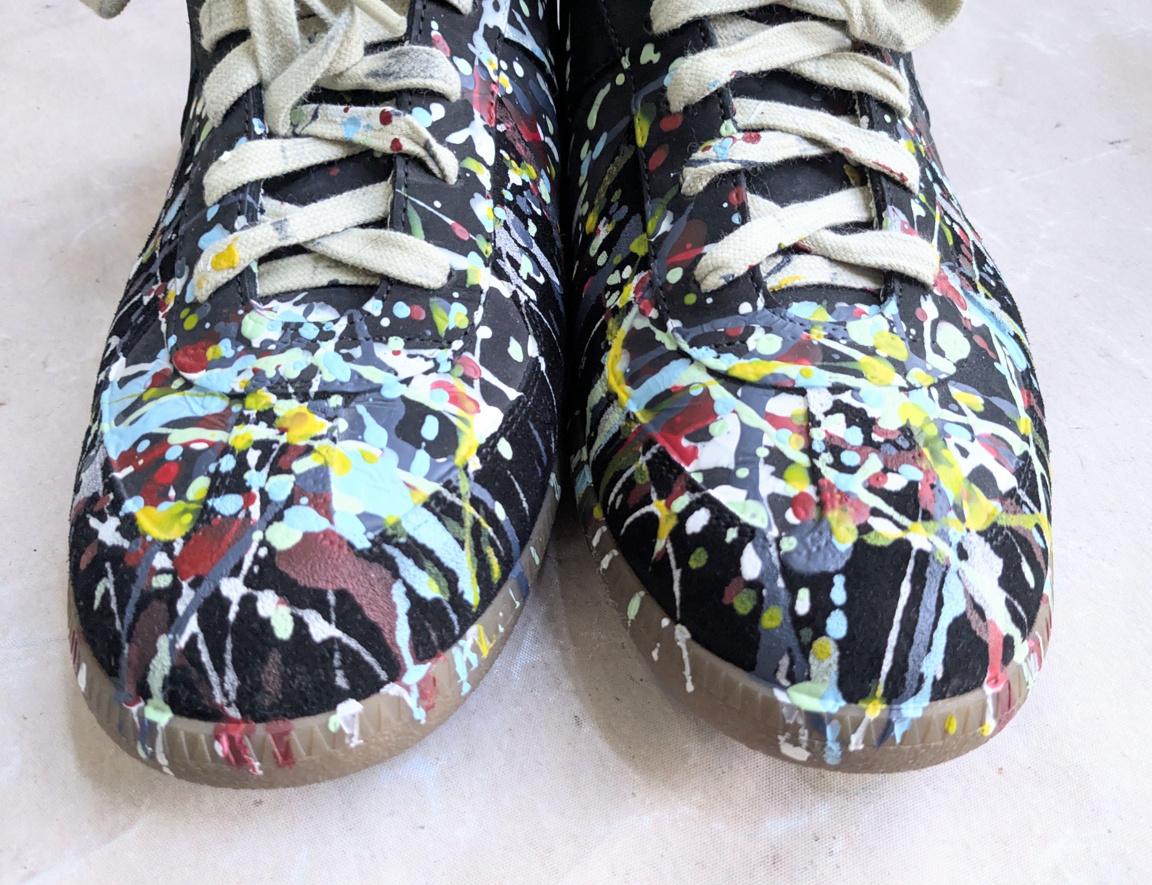 Maison Margiela Black Paint Splatter Maison Margiela Replica Sneakers 14 47 Size US 14 / EU 47 - 4 Thumbnail