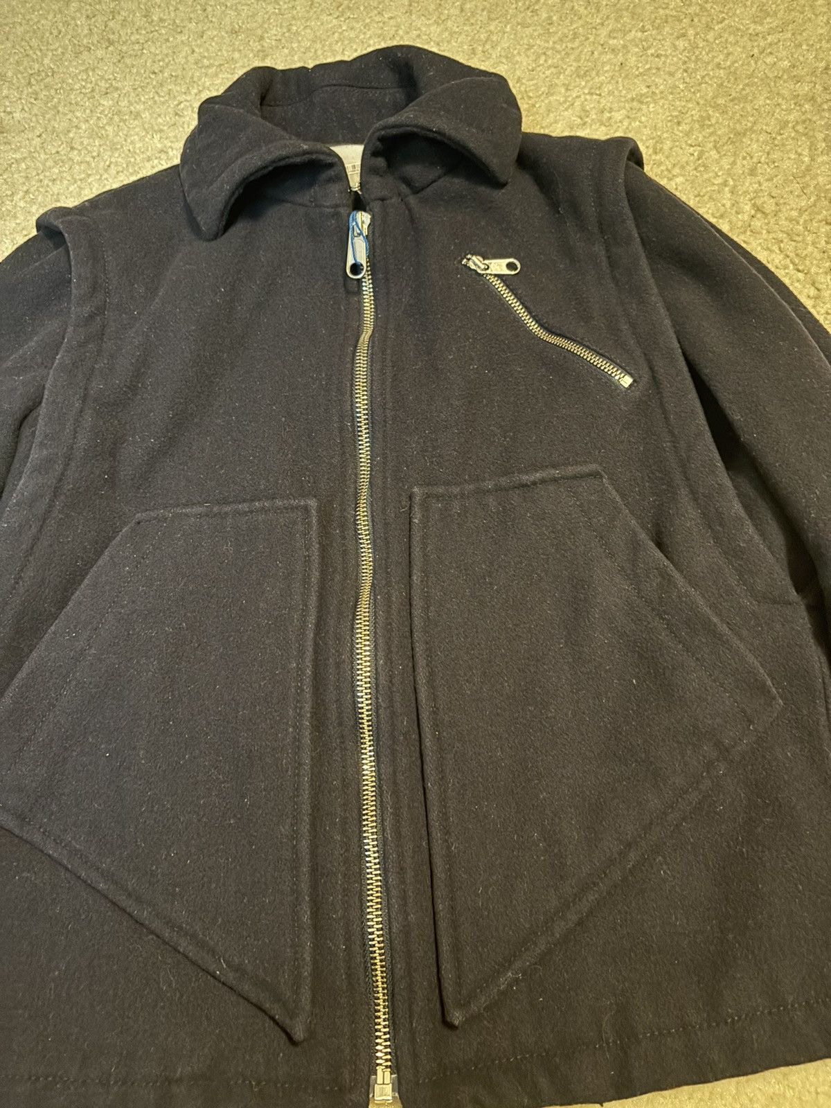 Maison Margiela Maison Margiela MM6 Wool Zip Jacket Dark Navy Blue Size XS / US 0-2 / IT 36-38 - 2 Thumbnail