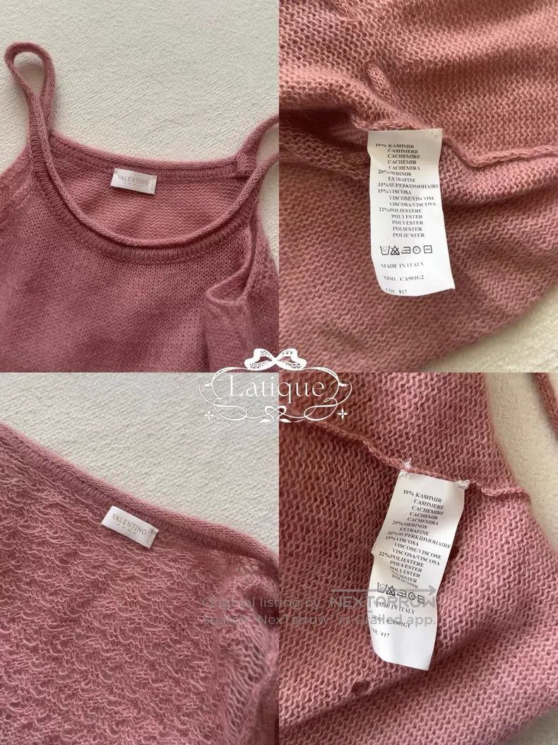 Valentino Valentino Bean paste pink drawstring lace-up knit cardigan Size S / US 4 / IT 40 - 9 Thumbnail