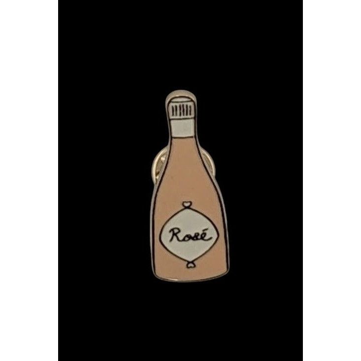 Loft Loft Rose Wine Bottle Pink Enamel Lapel Pin Size ONE SIZE - 1 Thumbnail