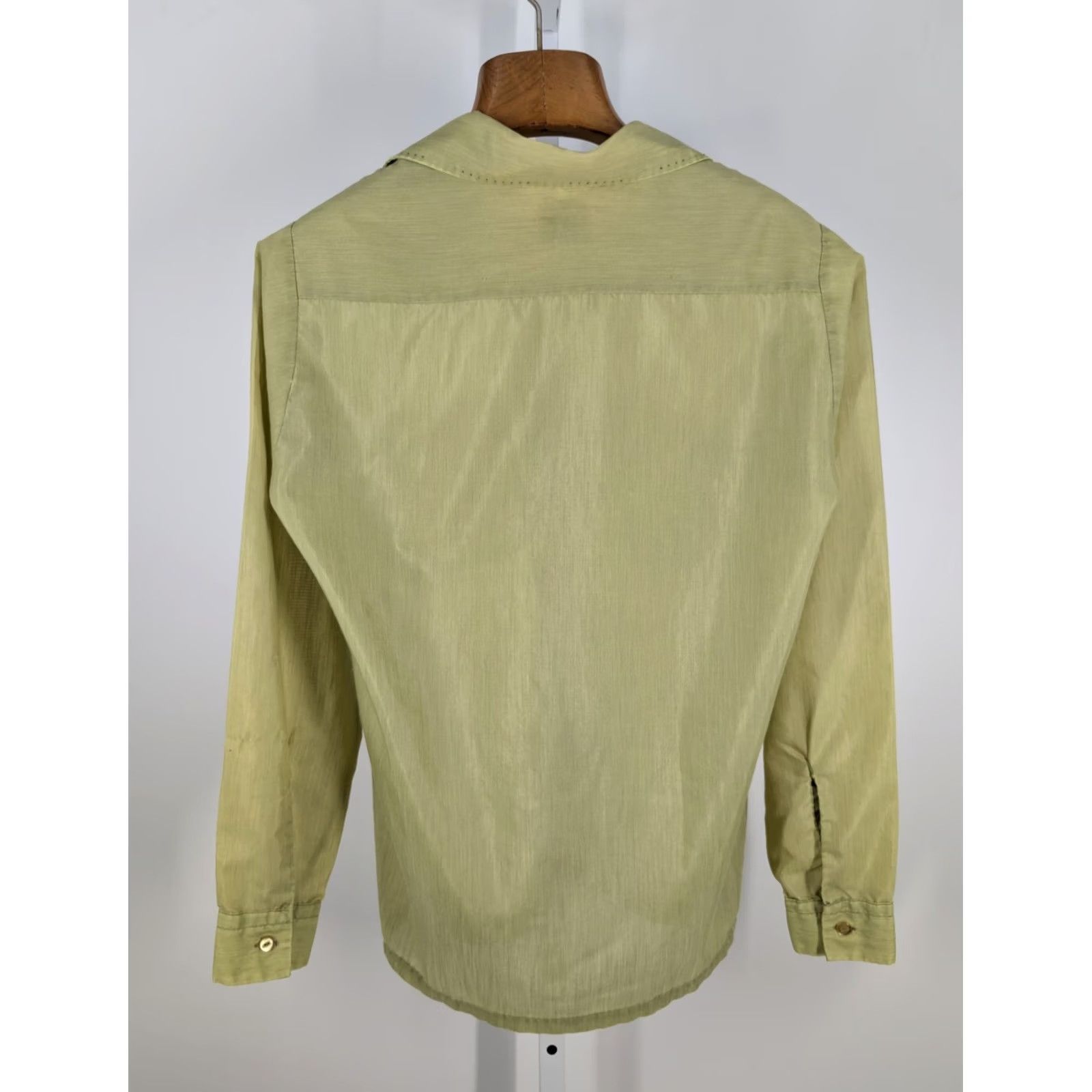 Atomic VINTAGE Bamberger's Shirt Rockabilly 1960s Green Embroidered Pocket Long Sleeve Button-Front Mens/Unisex 40 Chest Size US L / EU 52-54 / 3 - 3 Thumbnail