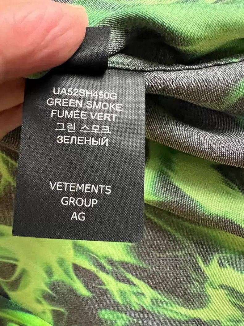 Vetements Vetements Green Smoke Printed Shirt Size US S / EU 44-46 / 1 - 6 Thumbnail