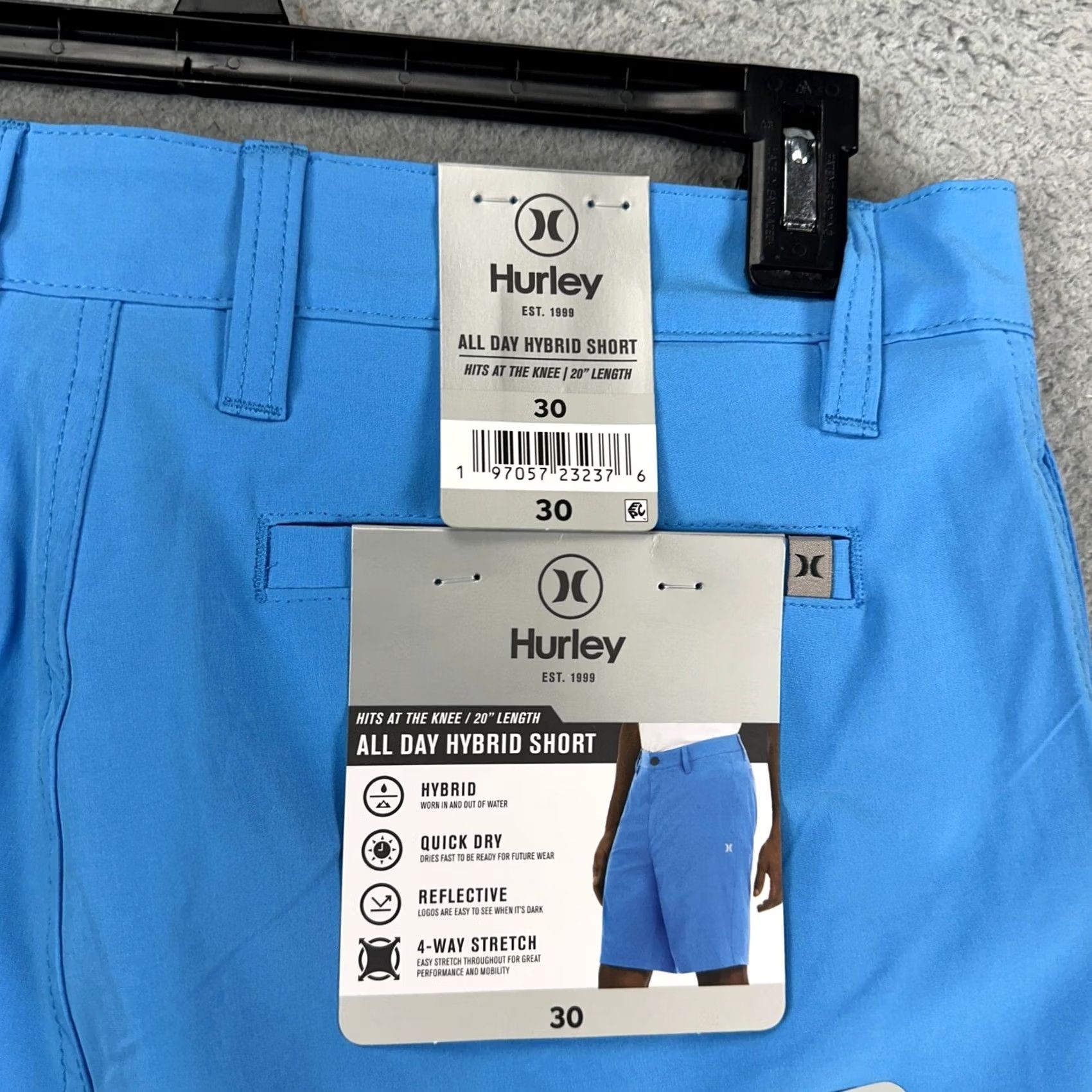 Hurley Hurley Mens All Day Hybrid Shorts 30 Blue Chino Stretch Performance Pockets NEW Size US 30 / EU 46 - 5 Thumbnail