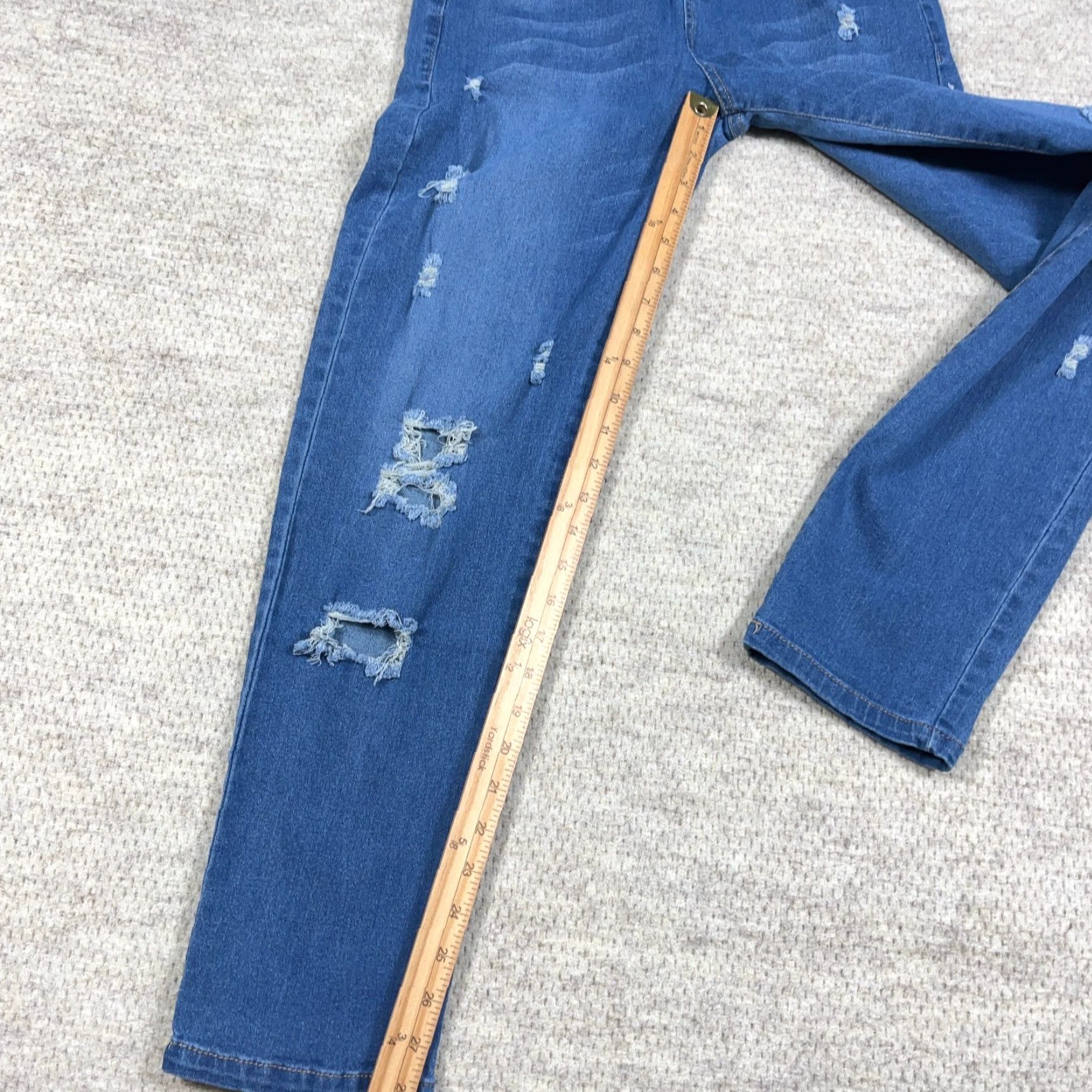 Vintage Judy Blue Jeans Women Medium Skinny Fit Jegging Med Wash High Rise Holes Rips Size 32" / US 10 / IT 46 - 7 Thumbnail