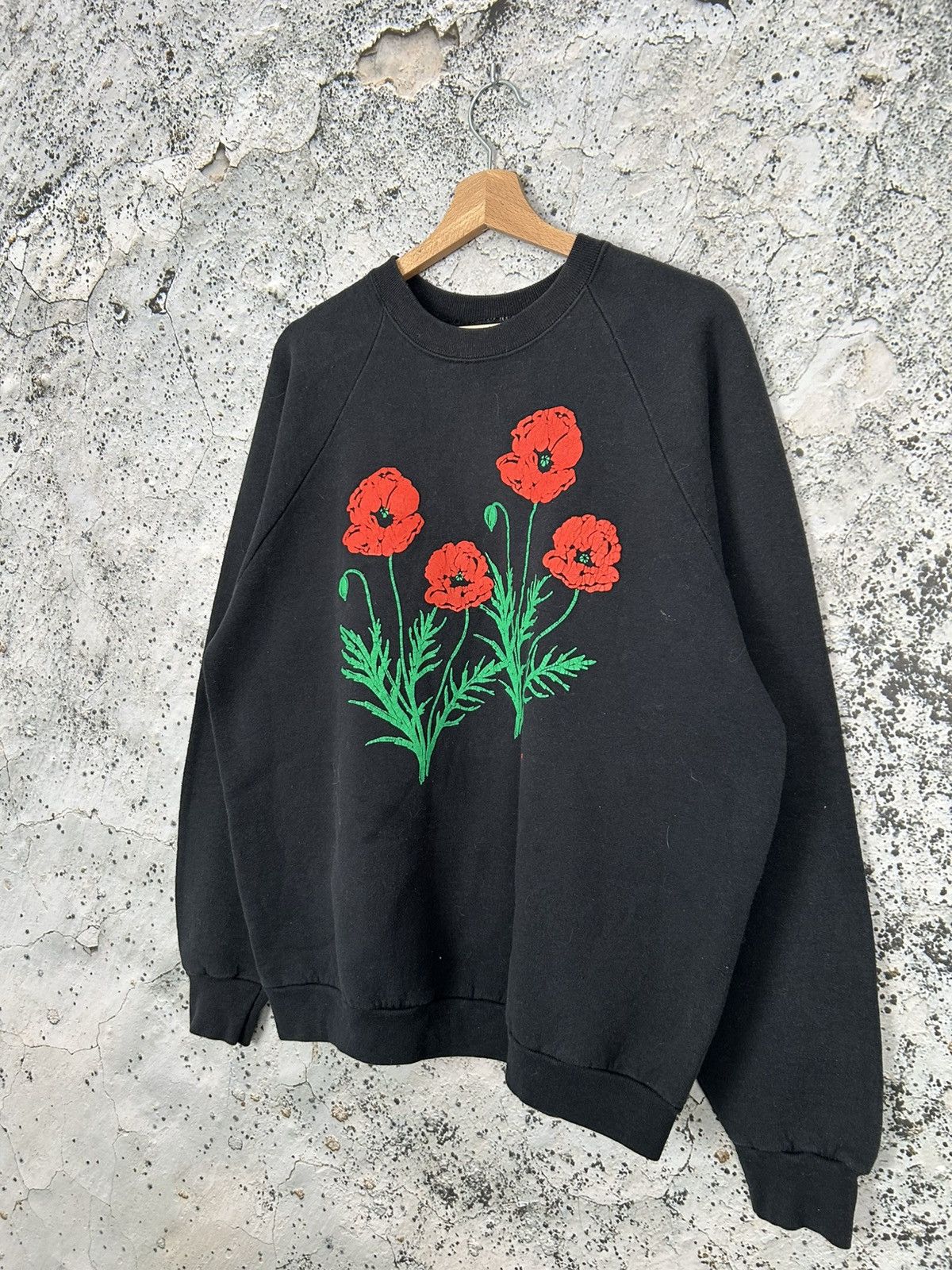 Vintage Vintage Black Crewneck 90s Archive Flowers Graphic Size US XL / EU 56 / 4 - 2 Thumbnail