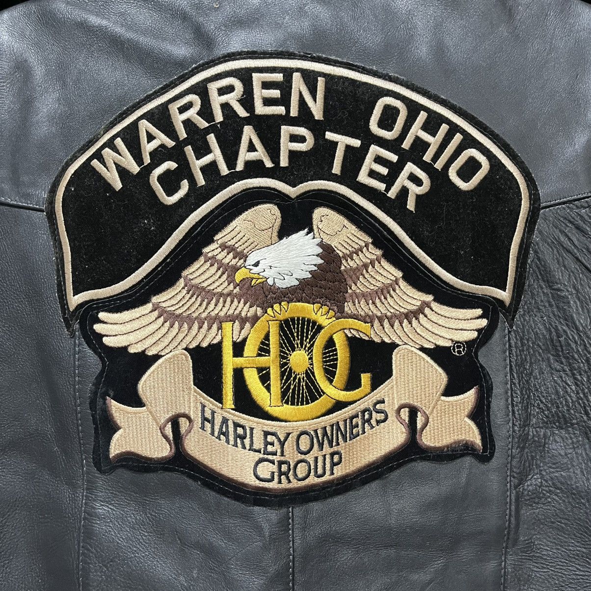Harley Davidson VINTAGE 90s HARLEY DAVIDSON PATCH BIKER GRUNGE LEATHER VEST Size US M / EU 48-50 / 2 - 4 Thumbnail