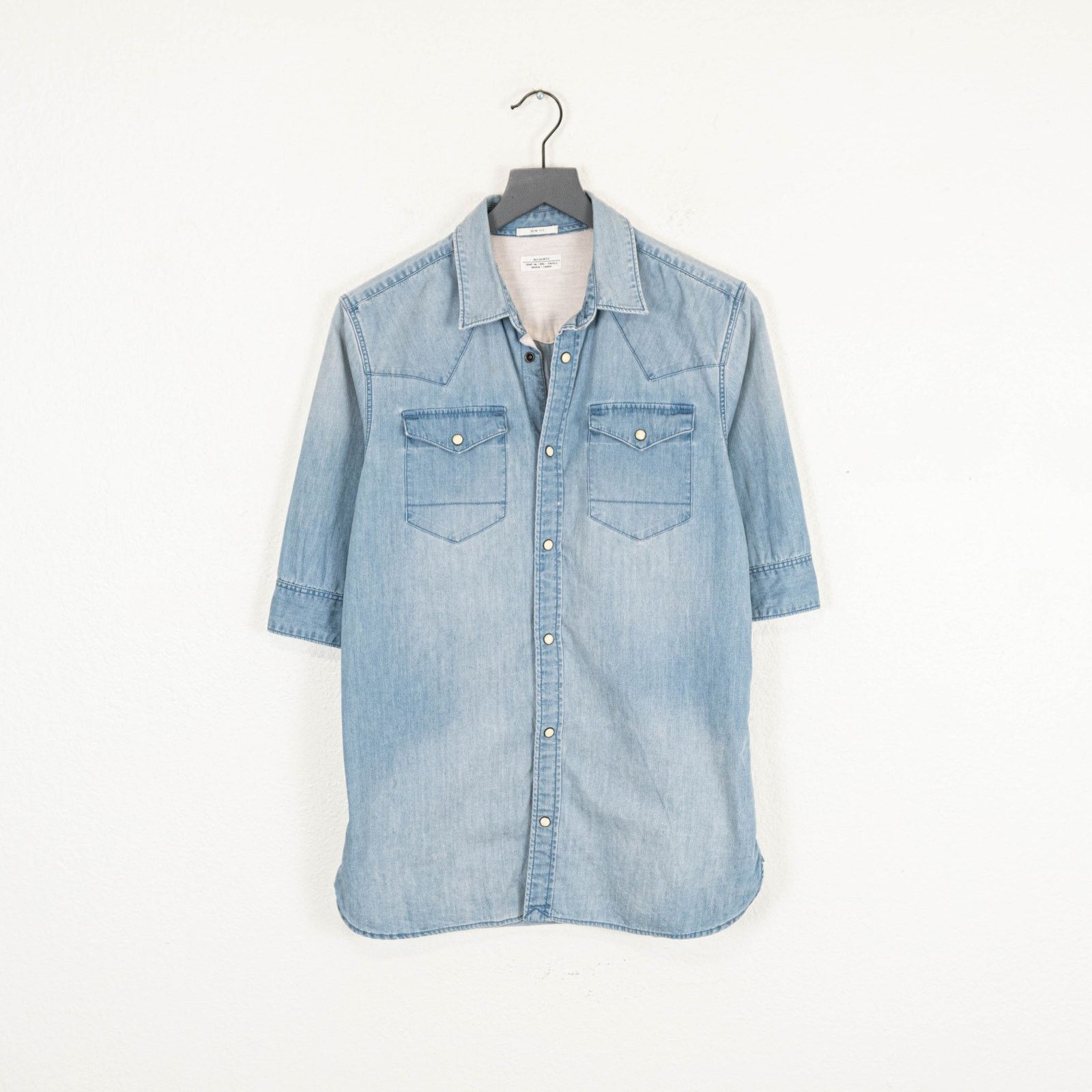 Allsaints All Saints Maryland Half Sleeve Shirt denim blue Slim S Size US S / EU 44-46 / 1 - 1 Thumbnail