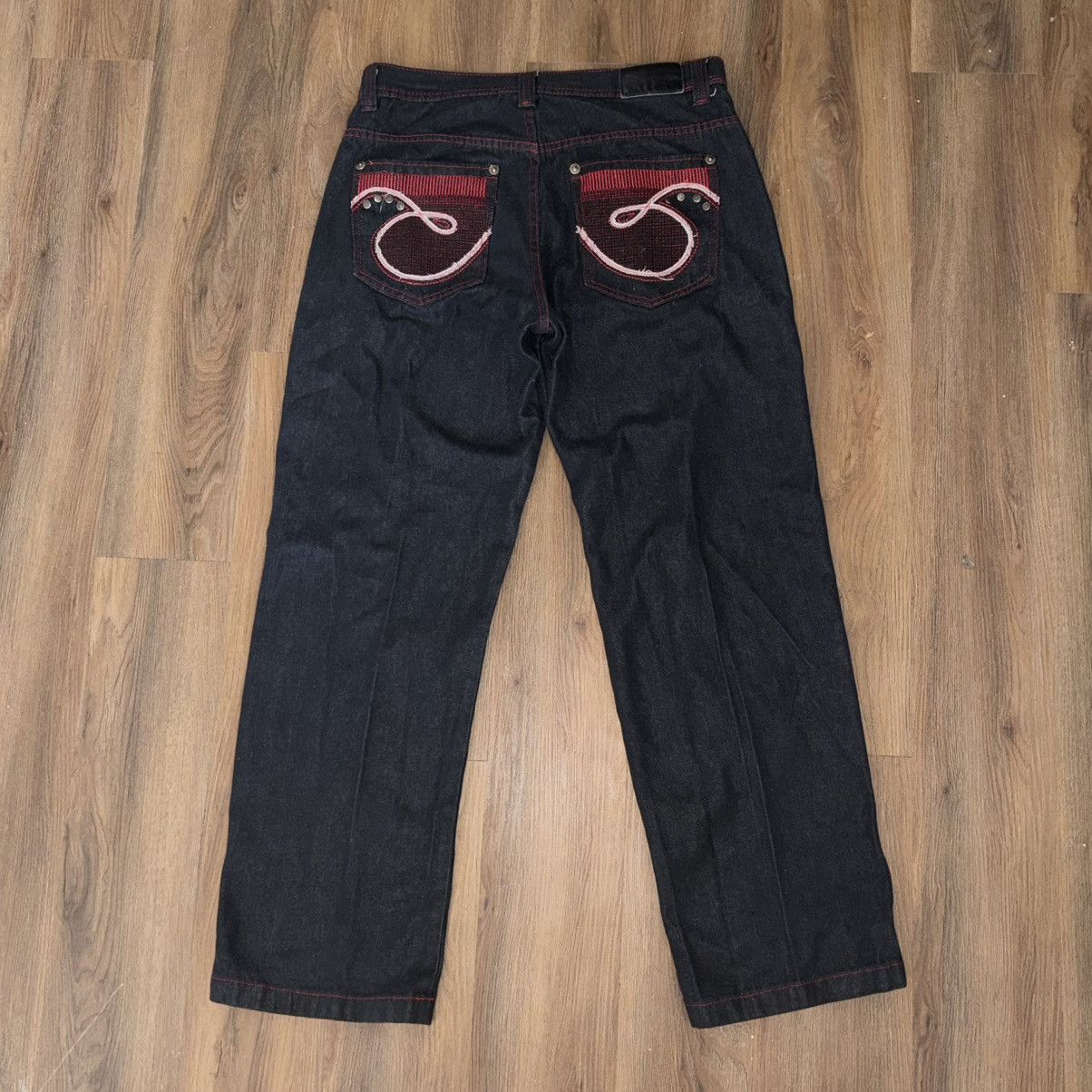 JNCO BAGGY EMBROIDERED RICH KIDS JEANS Size US 34 / EU 50 - 1 Thumbnail