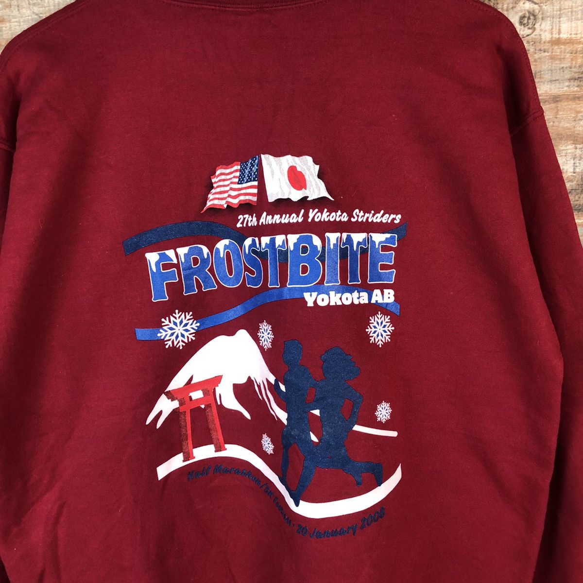 Japanese Brand × Vintage Yokota Strides Running Club Maroon vintage Sweatshirt #A2045 Size US M / EU 48-50 / 2 - 4 Thumbnail