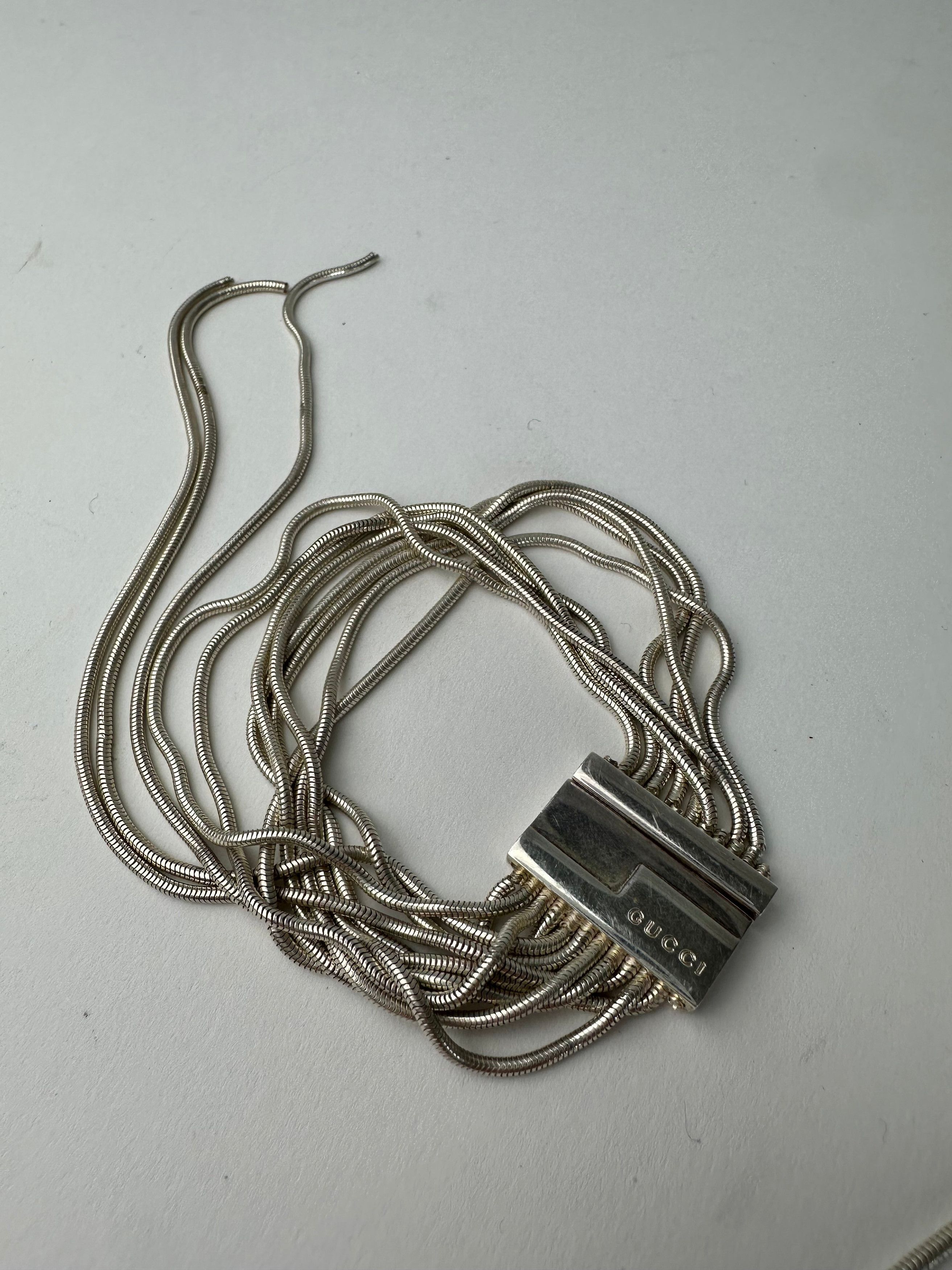 Gucci Vintage Logo Engraved Bracelet Silver Metal Size ONE SIZE - 1 Thumbnail