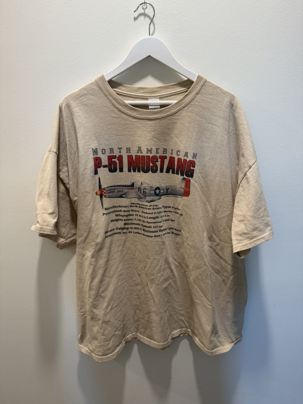 Vintage 3XL ‘03 P-51 MUSTANG FIGHTER JET TEE Size US XXL / EU 58 / 5 - 1 Thumbnail