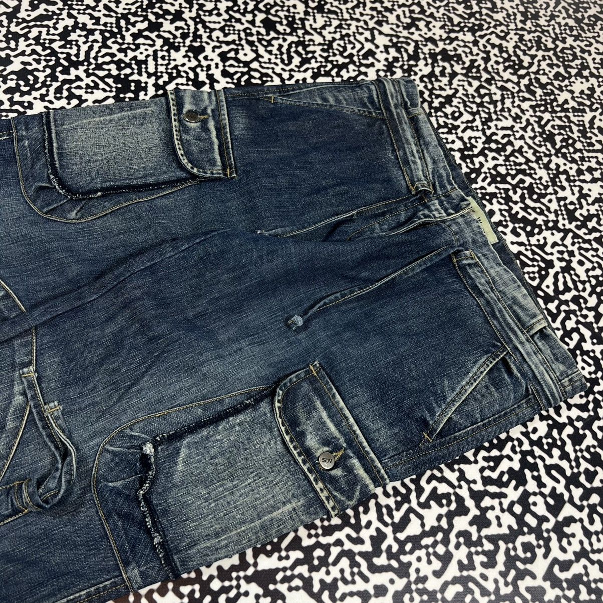 Japanese Brand Vintage Y2K Japanese Cargo Denim Jeans Bondage Style Size 27" / US 4 / IT 40 - 8 Thumbnail