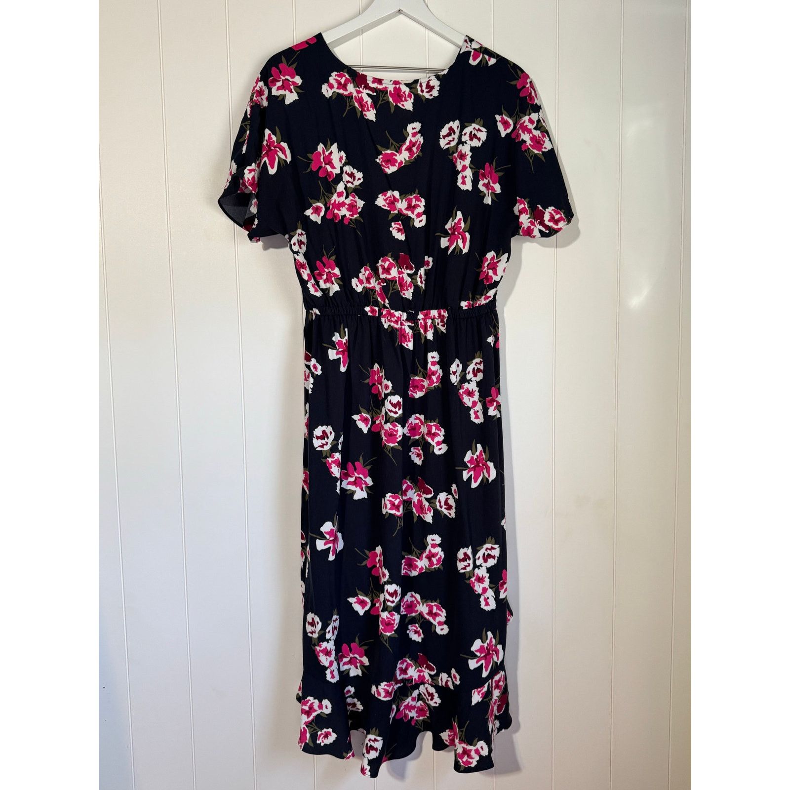 J.Crew J.Crew Floral Wrap Dress Blue Pink V-Neck Medium Size M / US 6-8 / IT 42-44 - 3 Thumbnail