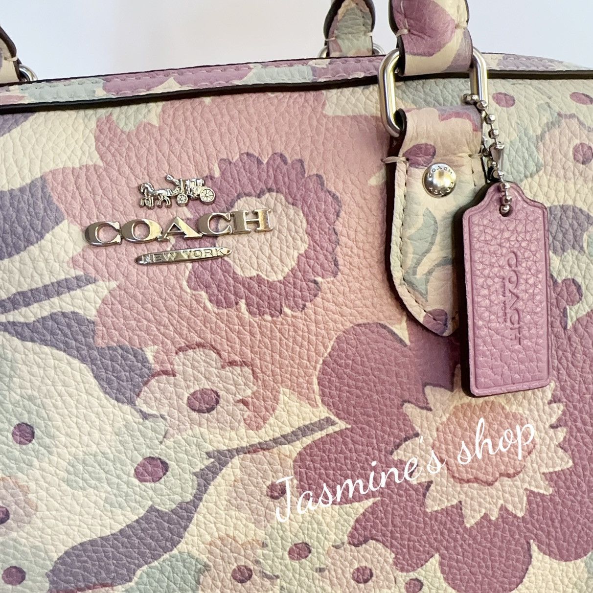 Coach NWT Coach Rowan Satchel Bag With Floral Print CBG82 Size ONE SIZE - 5 Thumbnail