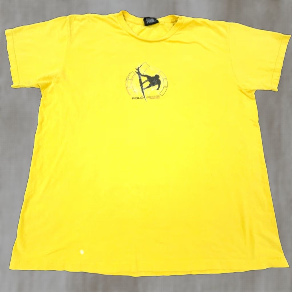 Polo Ralph Lauren VINTAGE Polo Ralph Lauren Shirt Men Large Yellow Surfing T-Shirt Y2K Size US L / EU 52-54 / 3 - 1 Thumbnail
