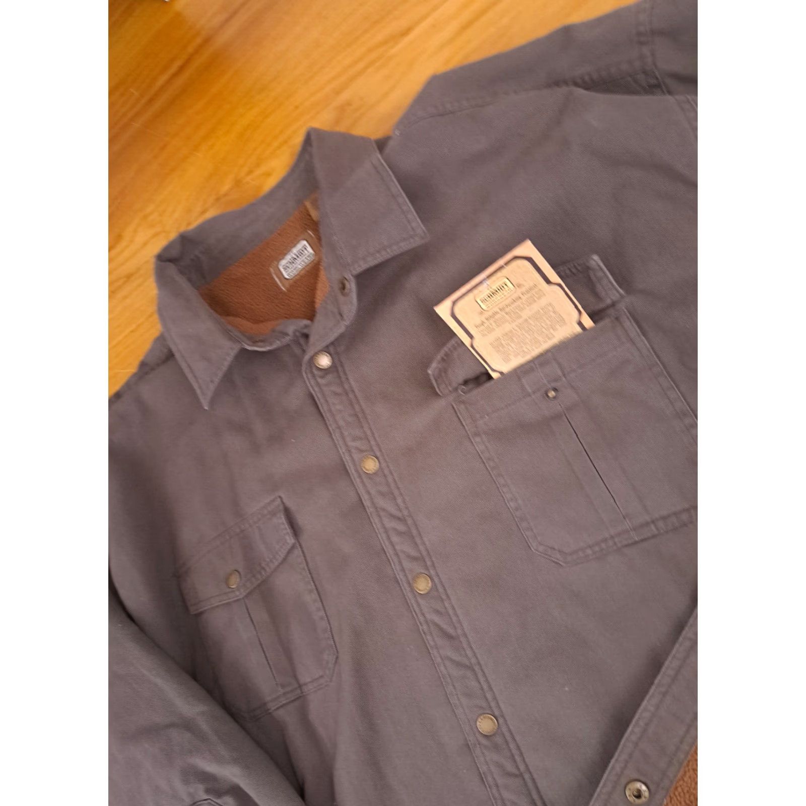 Vintage VINTAGE Schmidt Heavy Cotton Insulated Full Metal Button Brown Outdoor Jacket Shirt 3XL Mens Outdoor work Barn Shirt Insulated 34in long 32in chest Size US XXL / EU 58 / 5 - 7 Thumbnail