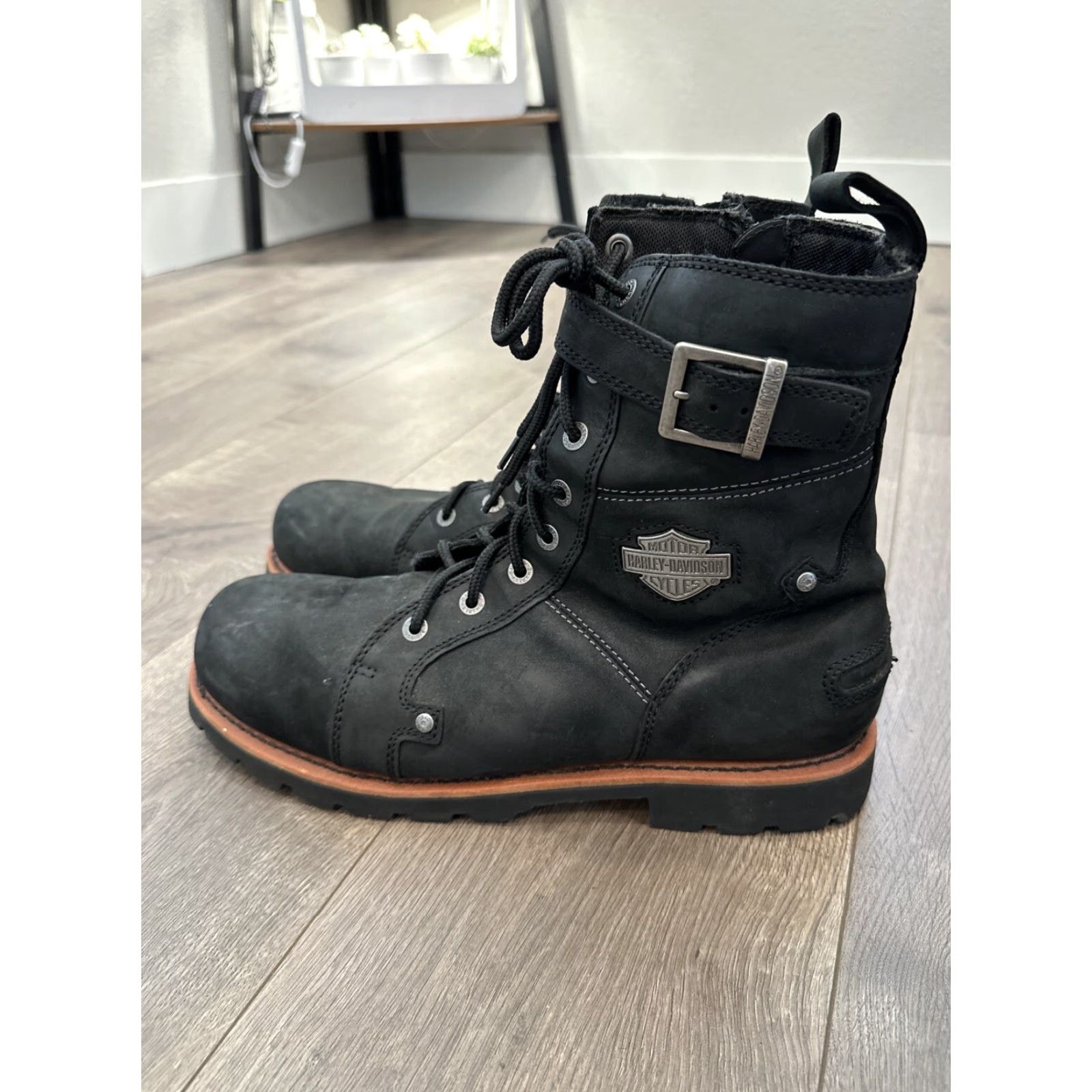Harley Davidson VINTAGE Harley-Davidson Wickson Mens Boots Leather Black 13 M US Rare Boots Size US 12 / EU 45 - 4 Thumbnail