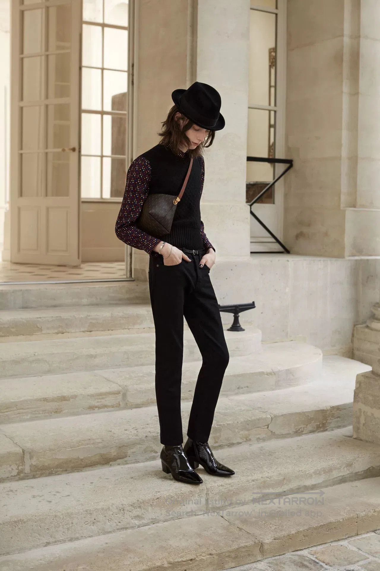 Saint Laurent Paris black rabbit fur fedora hat. Size ONE SIZE - 8 Thumbnail