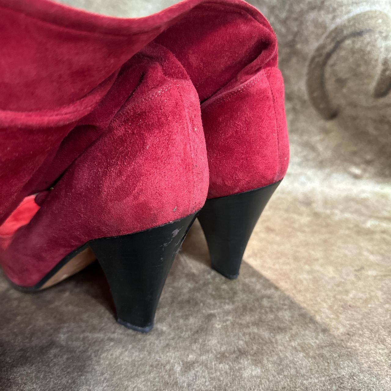 Chloe × Karl Lagerfeld × Vintage Vintage Chloe 70s red suede leather below the knee boots 38 Size US 8 / IT 38 - 6 Thumbnail