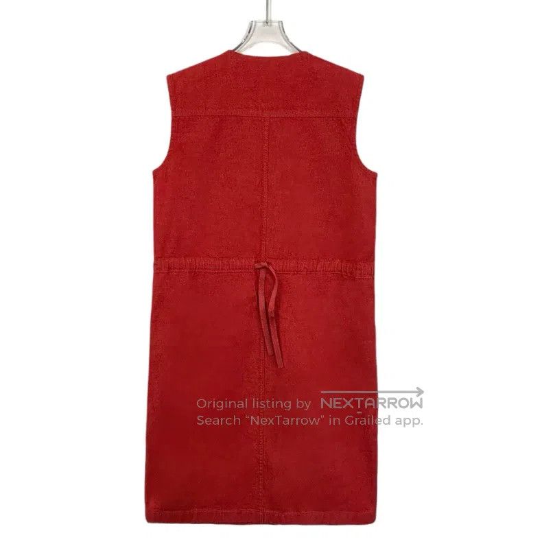 Hermes Hermes Red Cotton Sleeveless Single Button Round Collar De Size XS / US 0-2 / IT 36-38 - 2 Thumbnail