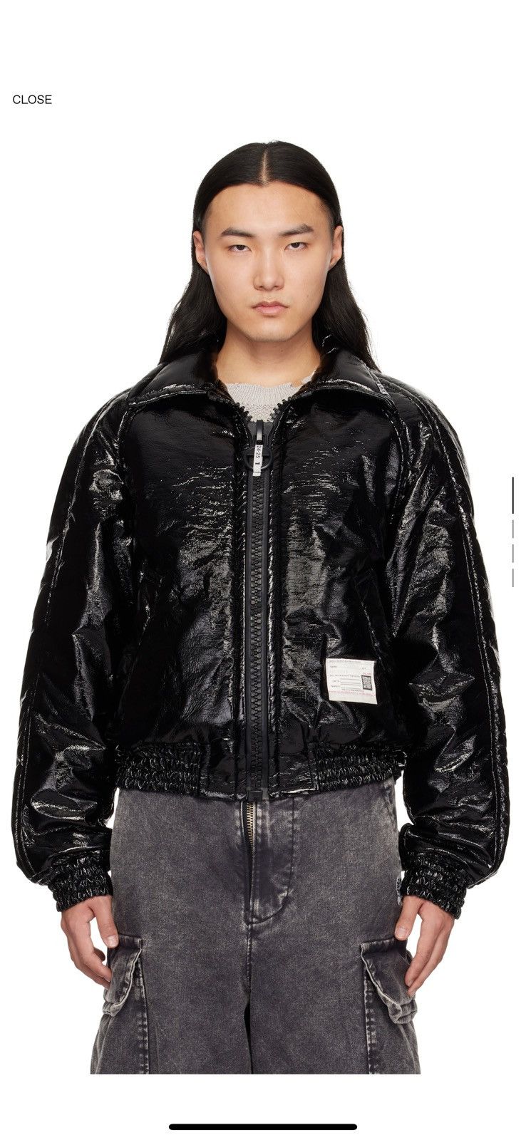 Maison MIHARA YASUHIRO Maison Mihara-Black Fake Enamel Puffer Jacket Size US S / EU 44-46 / 1 - 3 Thumbnail