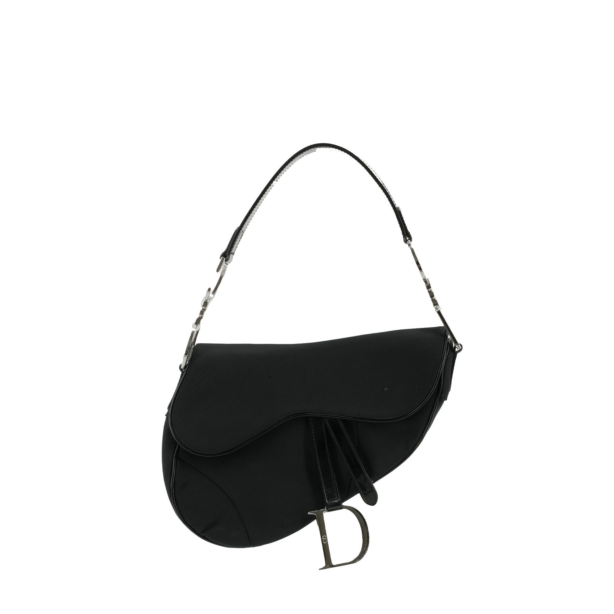 Dior DIOR - Dior Saddle handbag in vintage black canvas Size ONE SIZE - 1 Thumbnail