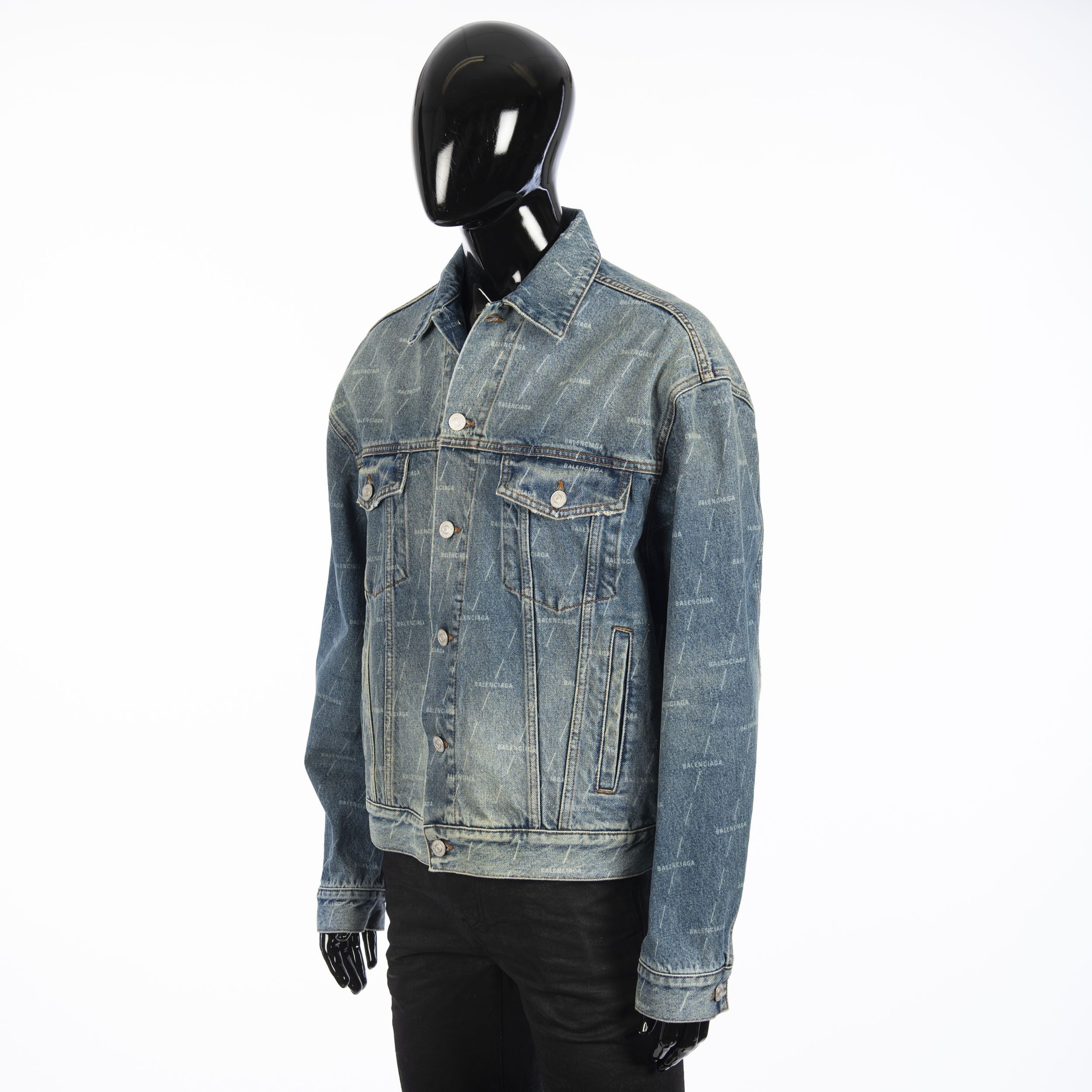 Balenciaga Large Fit Jacket In Stonewashed Blue Lasered Denim Size 50 Size US M / EU 48-50 / 2 - 3 Thumbnail