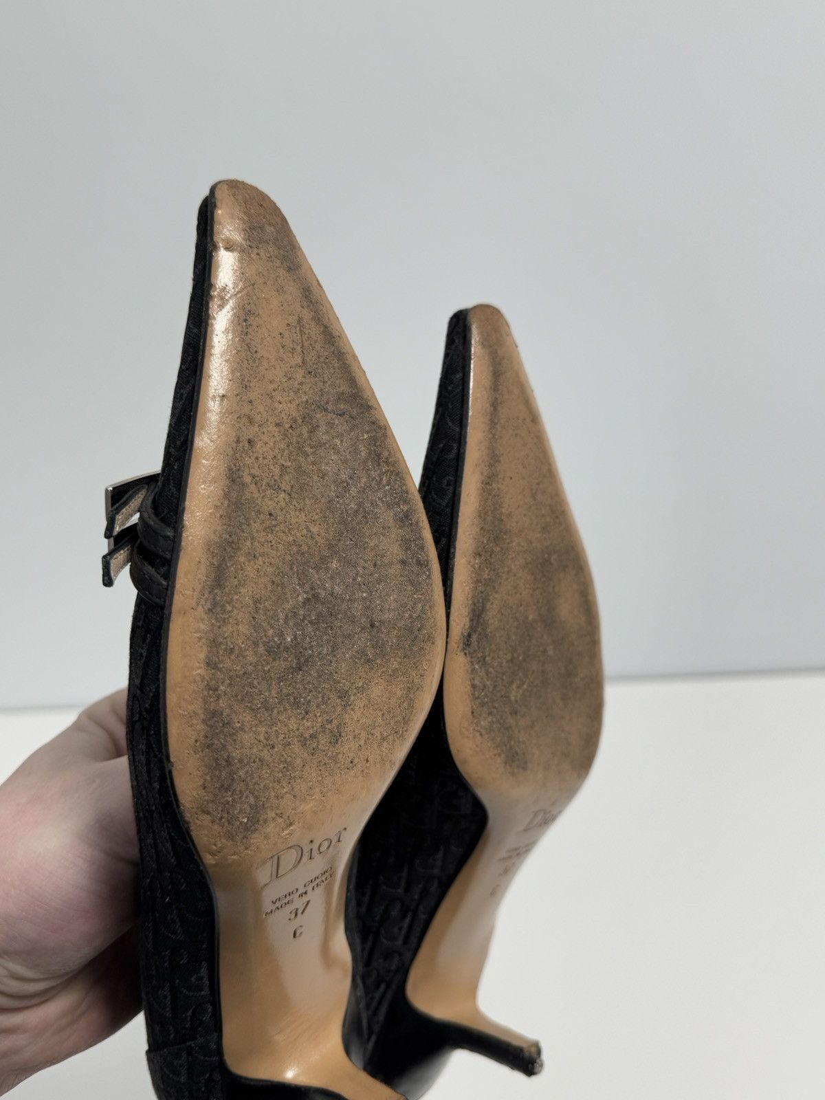 Dior Vintage Authentic Dior Diorissimo Black Jaquard Monogram Size US 7 / IT 37 - 11 Thumbnail