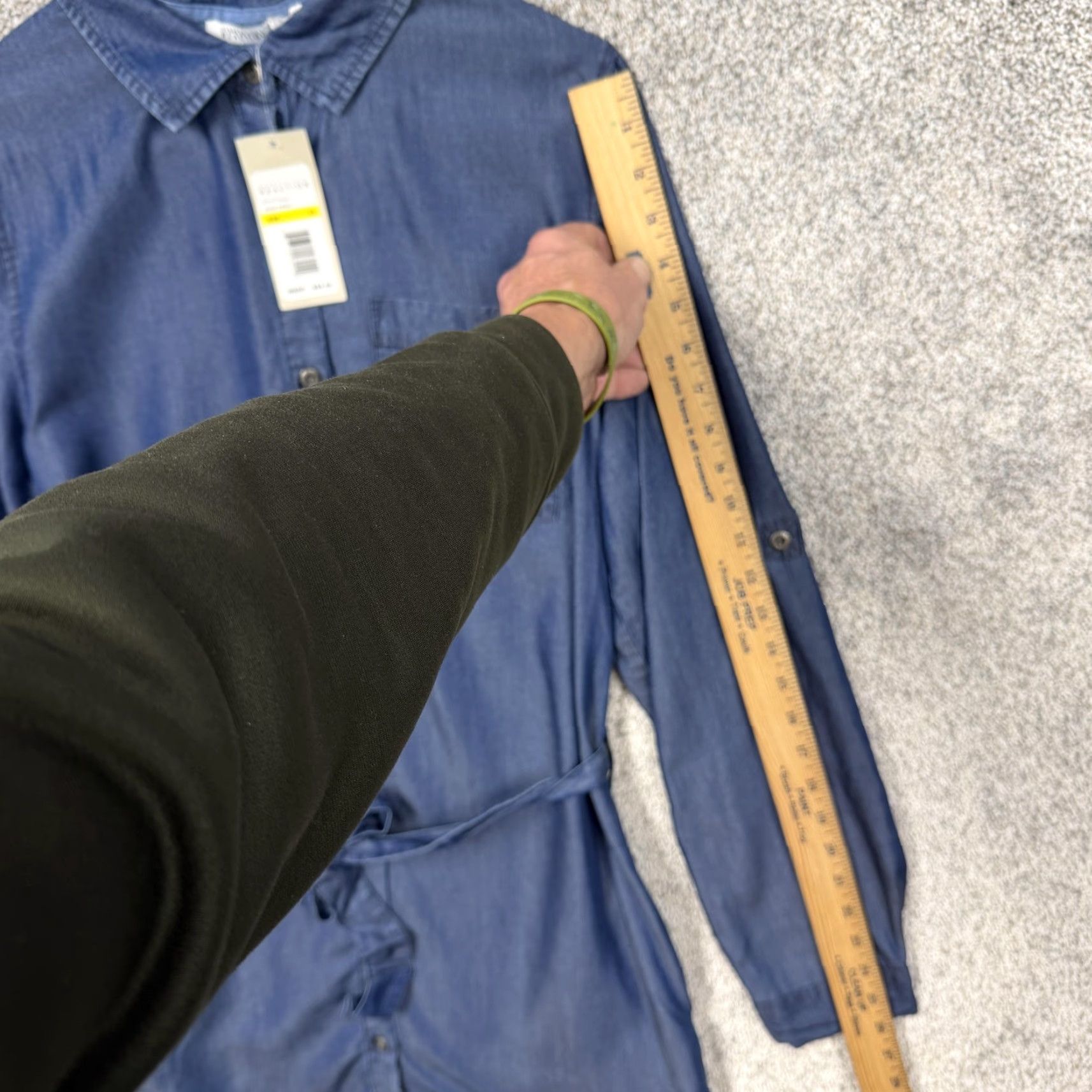 Kenneth Cole Womens Kenneth Cole Reaction Shirt Dress 10 Blue Tencel Chambray Belted Workwear Size L / US 10 / IT 46 - 2 Thumbnail