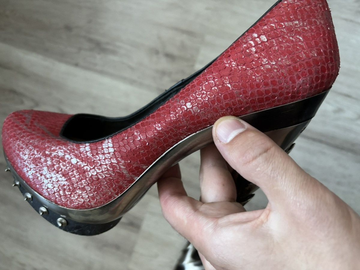 New Rock Red Snake Effect New Rock Heels with Studded Platform EU 40 Size US 9 / IT 39 - 24 Thumbnail