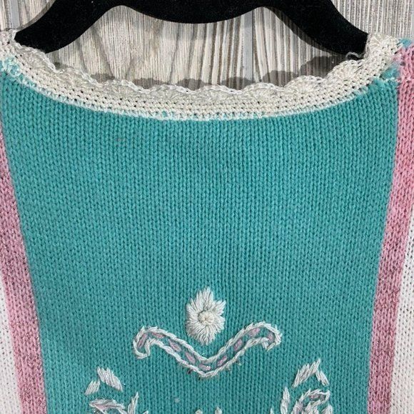 Vintage Vintage Joyce Pastel Floral Embroidered Grandmacore Sweater Size S / US 4 / IT 40 - 7 Thumbnail