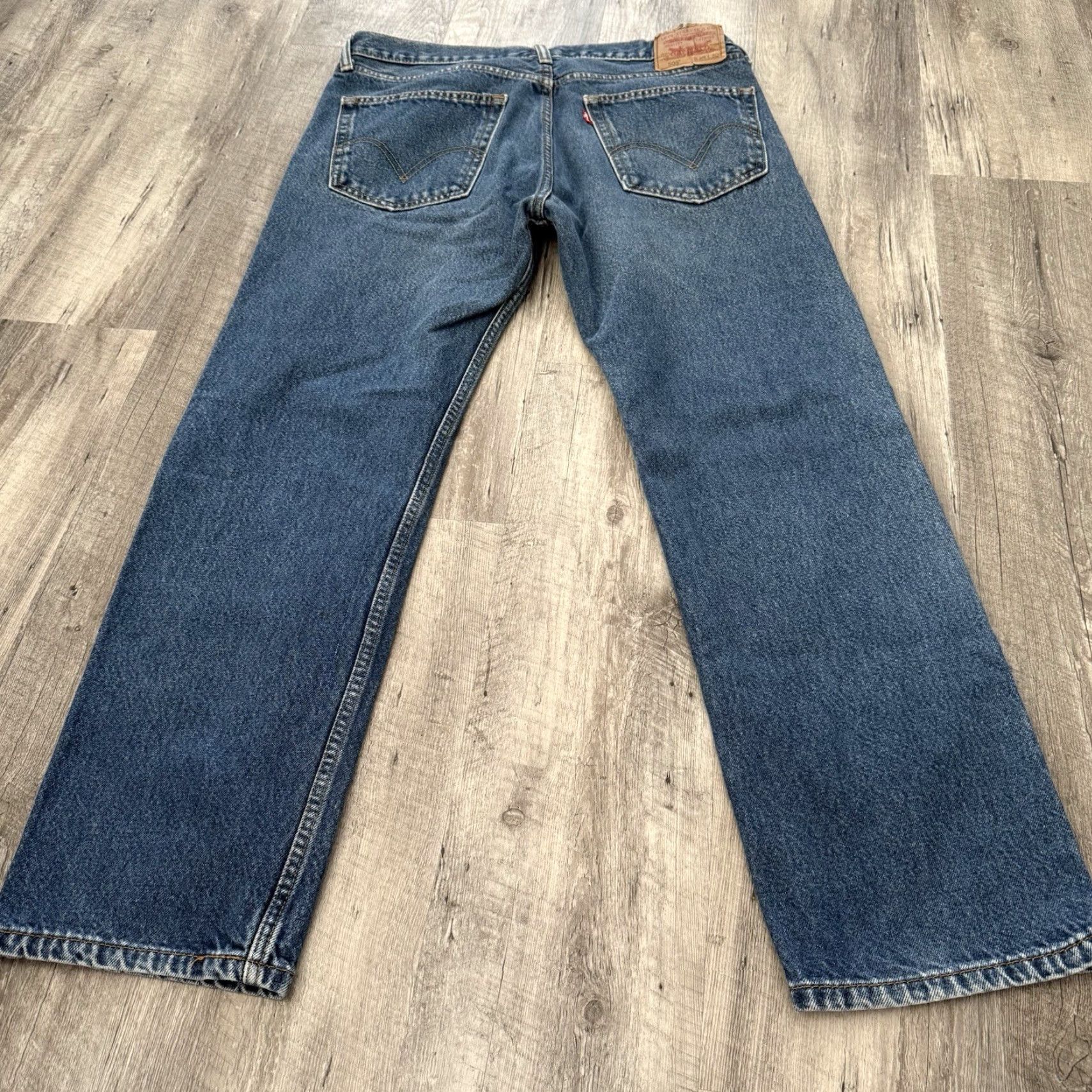 Levi's Levi's 505 Jeans Mens 36x30 Blue Distressed 5-Pocket Denim Regular Straight Red Tab Casual Comfortable Classic USA Brand Mens Size US 36 / EU 52 - 3 Thumbnail