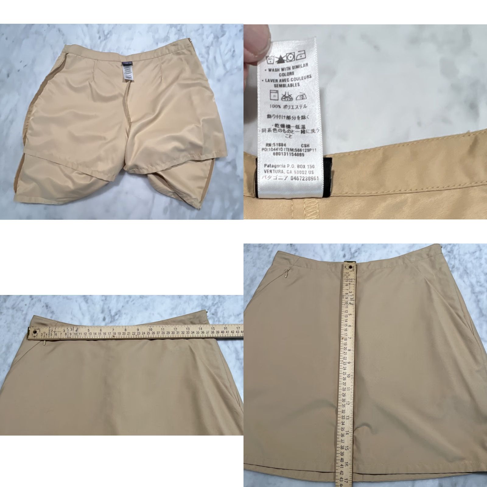 Patagonia Patagonia Skort Women’s 2 Tan Zip Pocket Golf Pickleball Active Size ONE SIZE - 8 Thumbnail