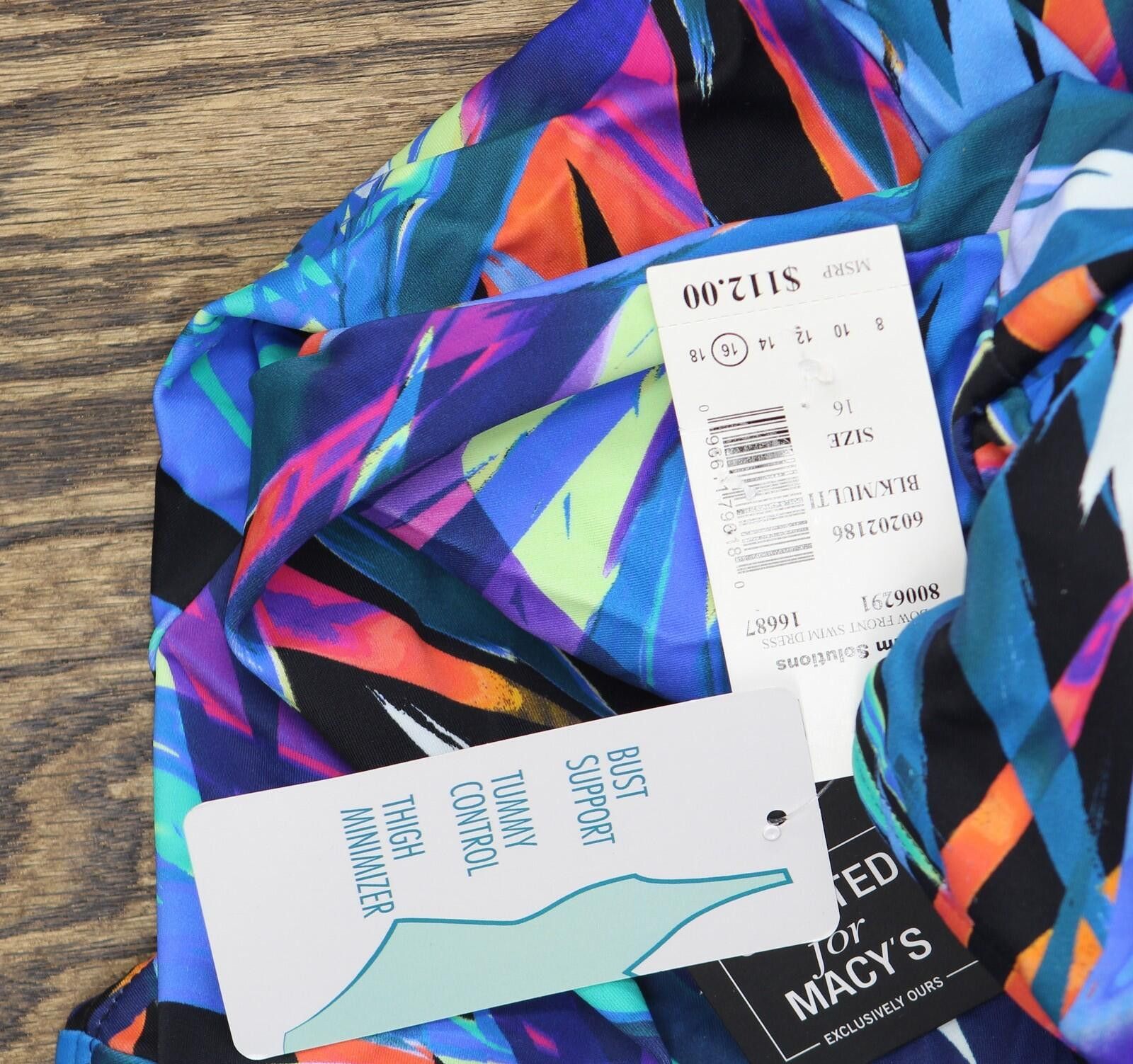 Other Nwt Swim Solutions Swim One Piece Dress Black / Multi 16 Size ONE SIZE - 3 Thumbnail