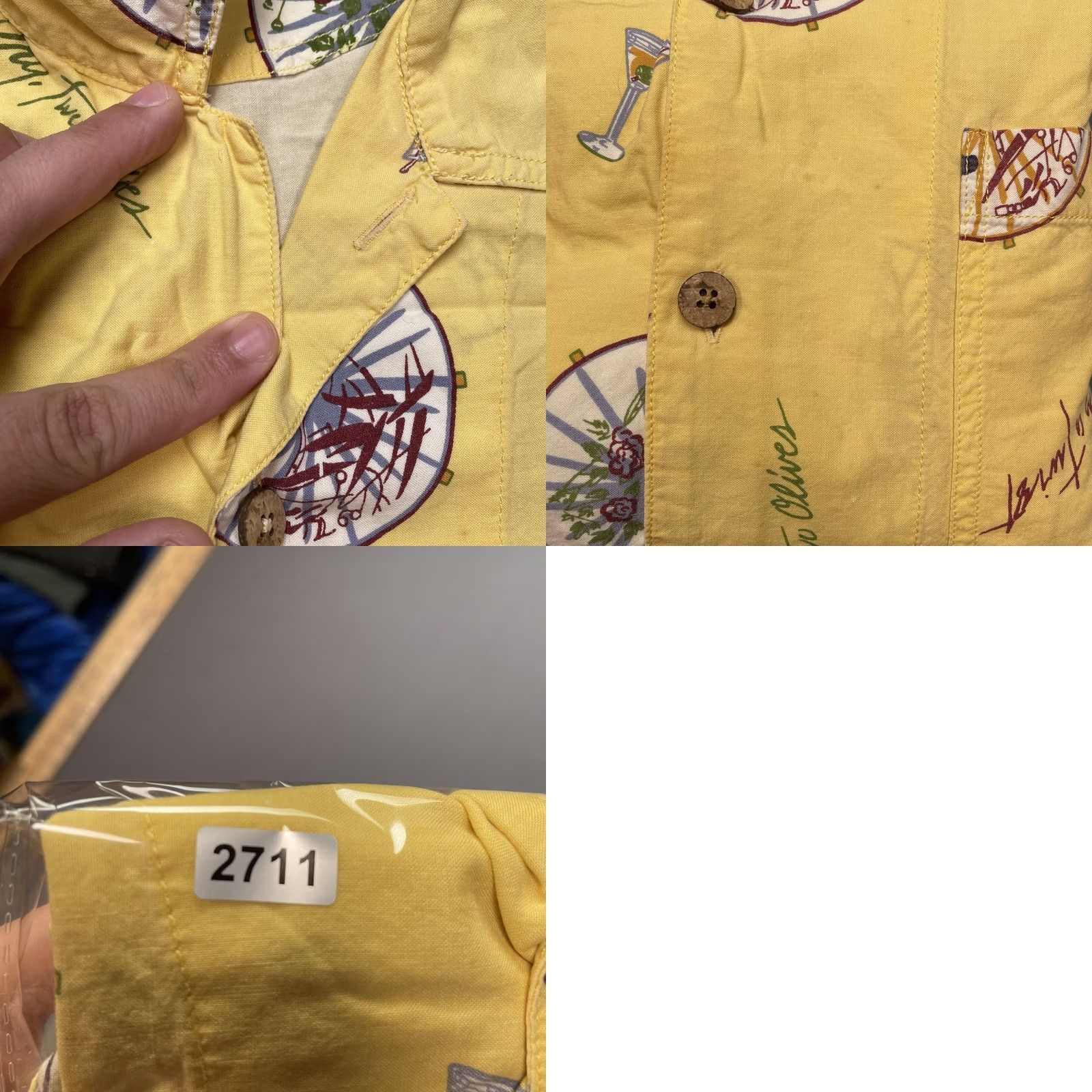 Tommy Bahama Tommy Bahama Shirt Mens Medium Yellow Shaken Not Stirred Hawaiian Aloha Cocktail Graphic Print Size US M / EU 48-50 / 2 - 8 Thumbnail