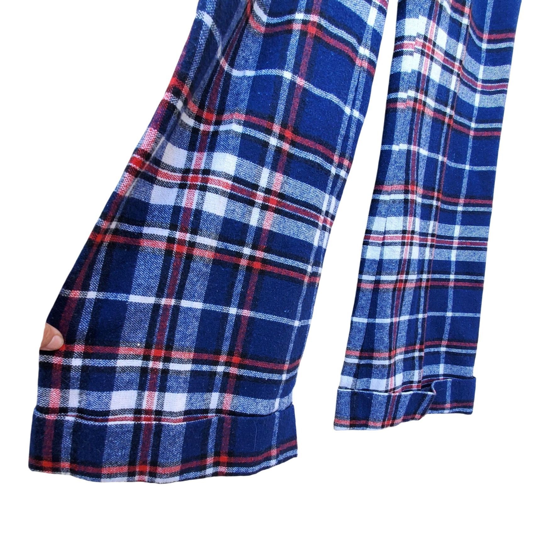 Other Vintage 60s Mod Pants Women 4 Blue Red White Plaid Flared Cu Size 27" / US 4 / IT 40 - 15 Thumbnail