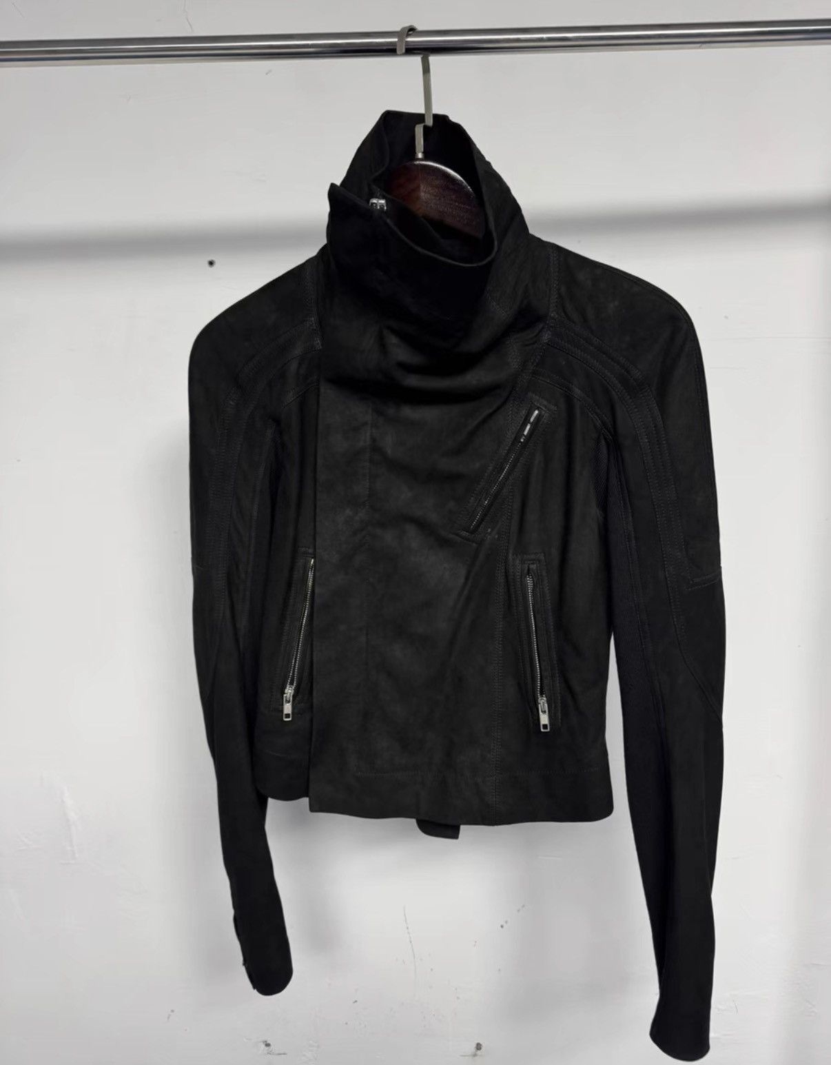 Rick Owens Rick Owens Lambskin & Cowhide Biker Jacket K37 Size US XXS / EU 40 - 6 Thumbnail
