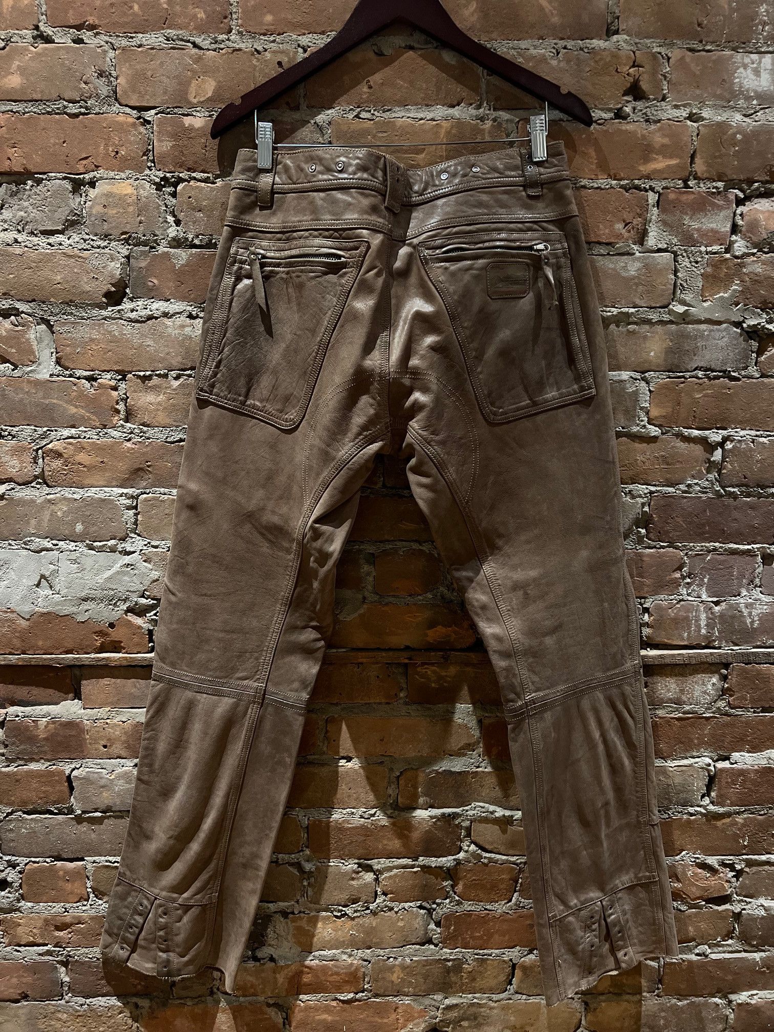 Diesel Diesel “Industry Division” Distressed Brown Leather Pants Size US 32 / EU 48 - 3 Thumbnail