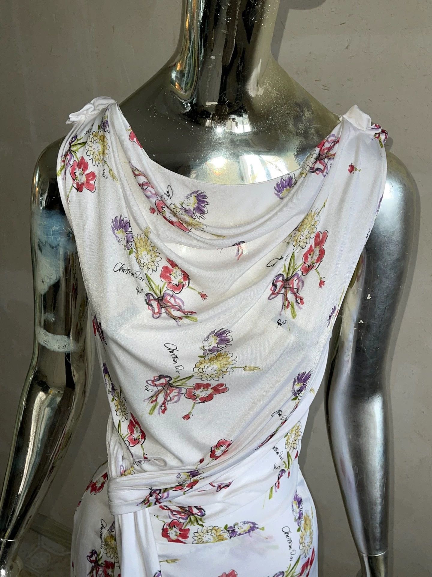 Dior Dior Galliano Rare Floral Logo Sleeveless Dress S Size S / US 4 / IT 40 - 6 Thumbnail