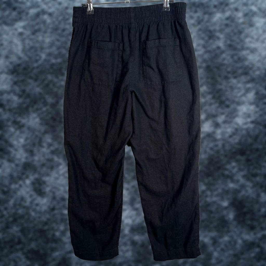 Old Navy Old Navy Pants Womens Small Black High-Rise Straight Comfort Waist Linen Blend Size 28" / US 6 / IT 42 - 1 Thumbnail