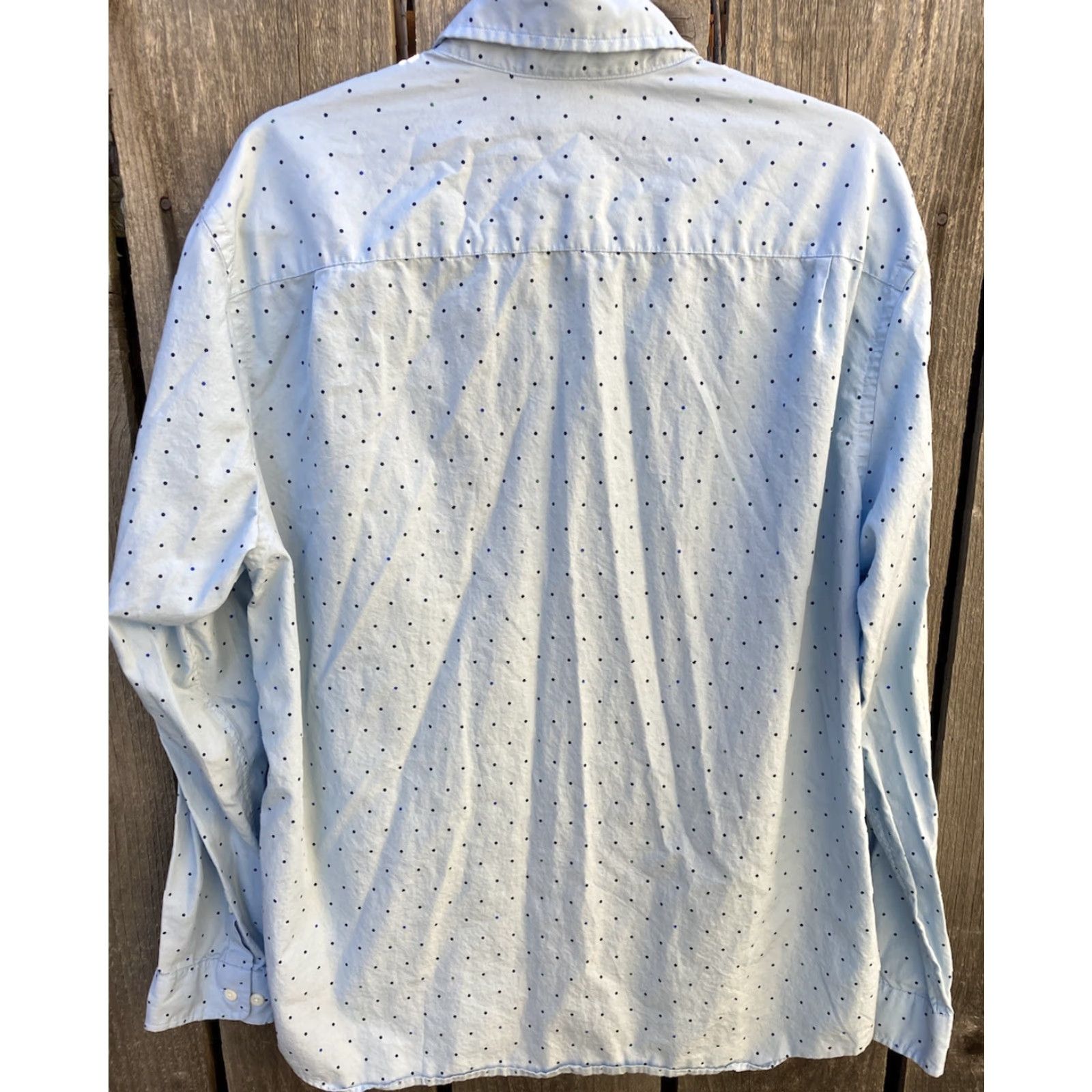Vintage Hawker Rye Button-Up Shirt Blue Polka Dot XL Short Regular Fit Mens Size US XL / EU 56 / 4 - 7 Thumbnail