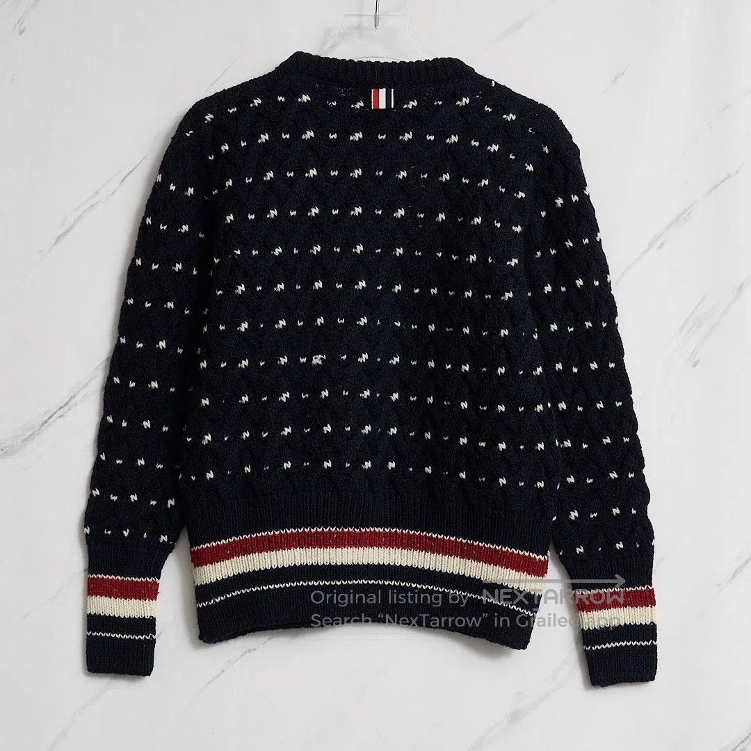 Thom Browne Thom Browne Unisex Navy Cable-Knit Sweater. Size US M / EU 48-50 / 2 - 6 Thumbnail